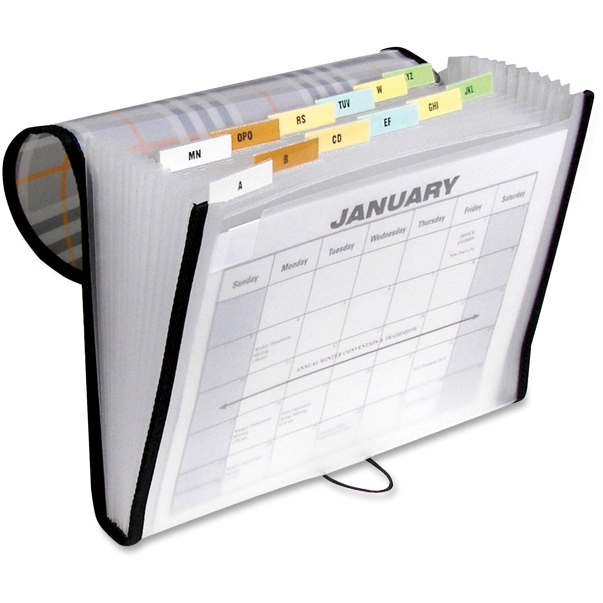 C-Line 13-Pocket Expanding File, Includes Tabs, Letter Size, 1 Expanding File, Plaid Design (58312)