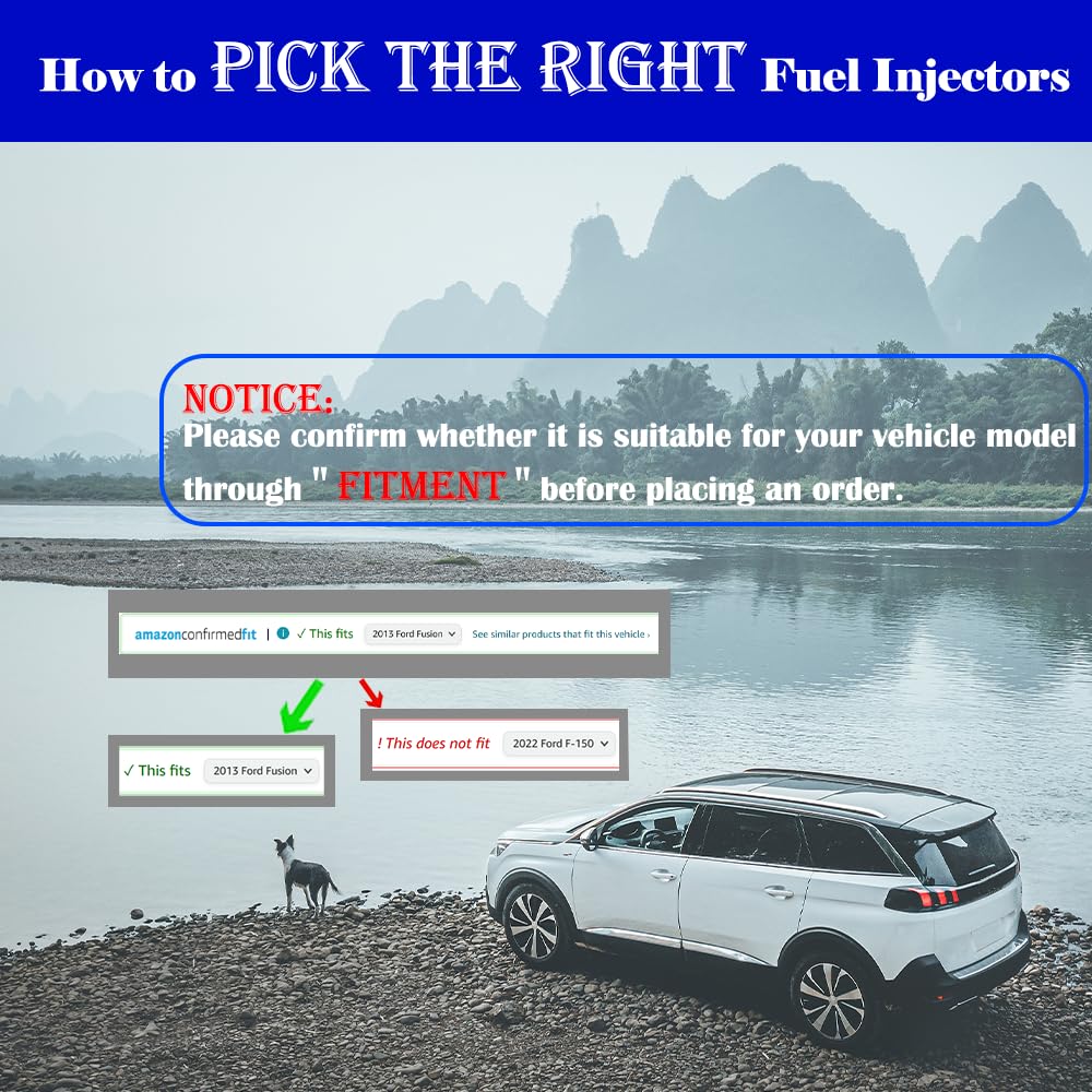 SeyPon Upgraded 4 Holes Gas Fuel Injectors Fit For GMC: Yukon (XL)/Sierra, 1500 2500 3500, For Chevy: Tahoe/Express/Suburban/Sil