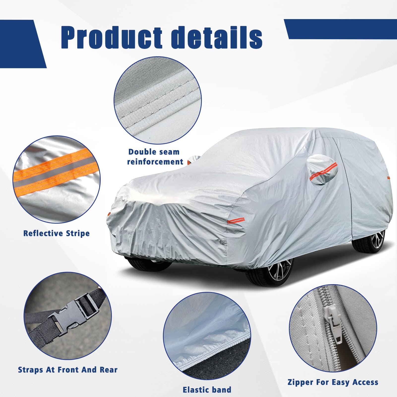 Kayme 6 Layers Suv Car Cover Custom Fit For Nissan Kicks (2017-2024) Waterproof All Weather For Automobiles, Outdoor Full Cover