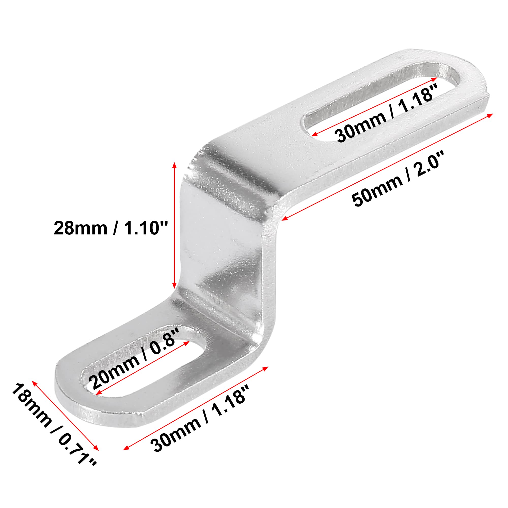 Motoforti 20Mm 30Mm 0.8' 1.18' Motorcycle Exhaust Pipe Bracket Z Shape Muffler Mounting Clamp Stainless Steel Silver Tone