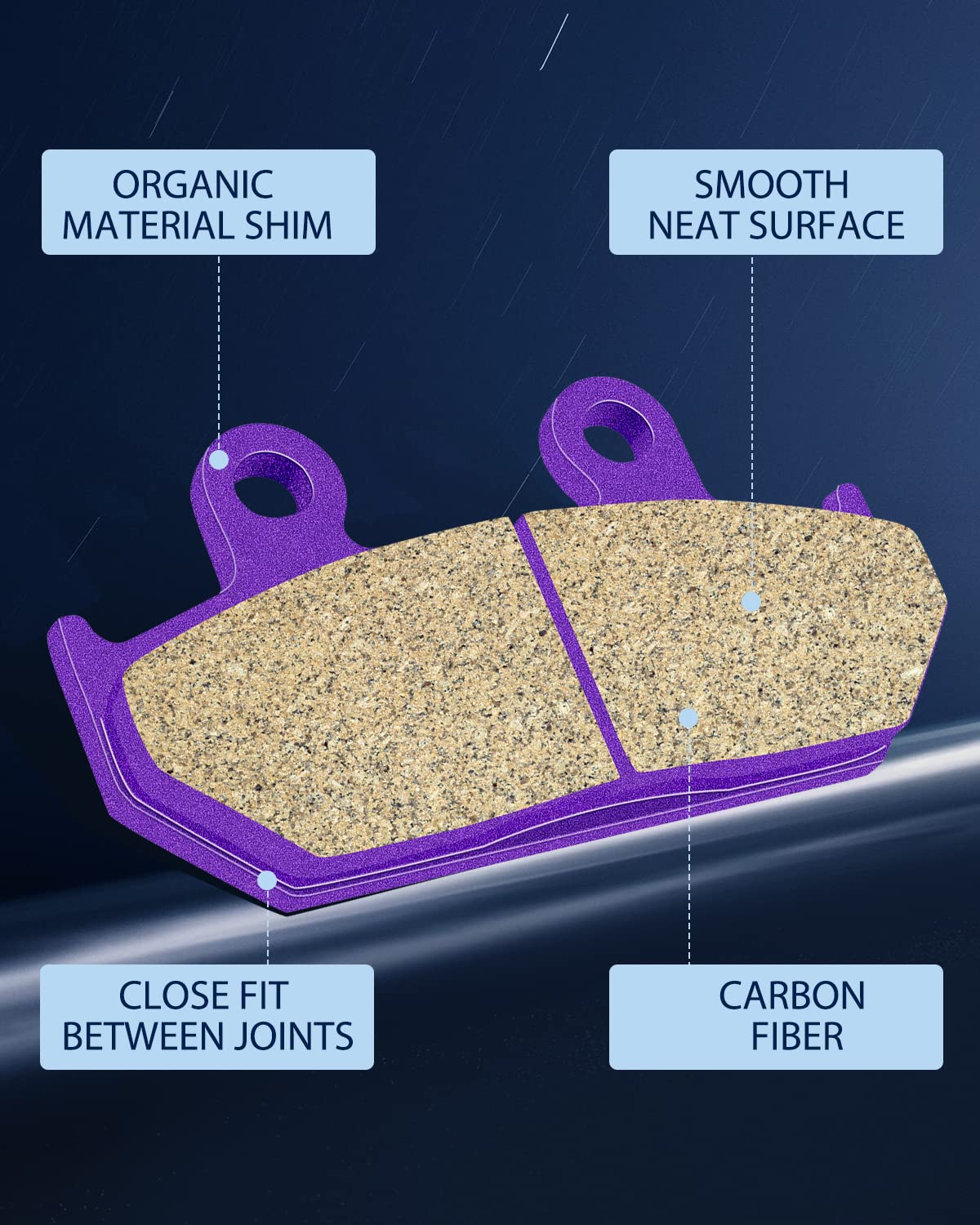 Eccpp Brake Pads Fit For Honda Gl 1500 Goldwing 1500 Se L 1988-2000, Front And Rear Carbon Fiber Brake Pads