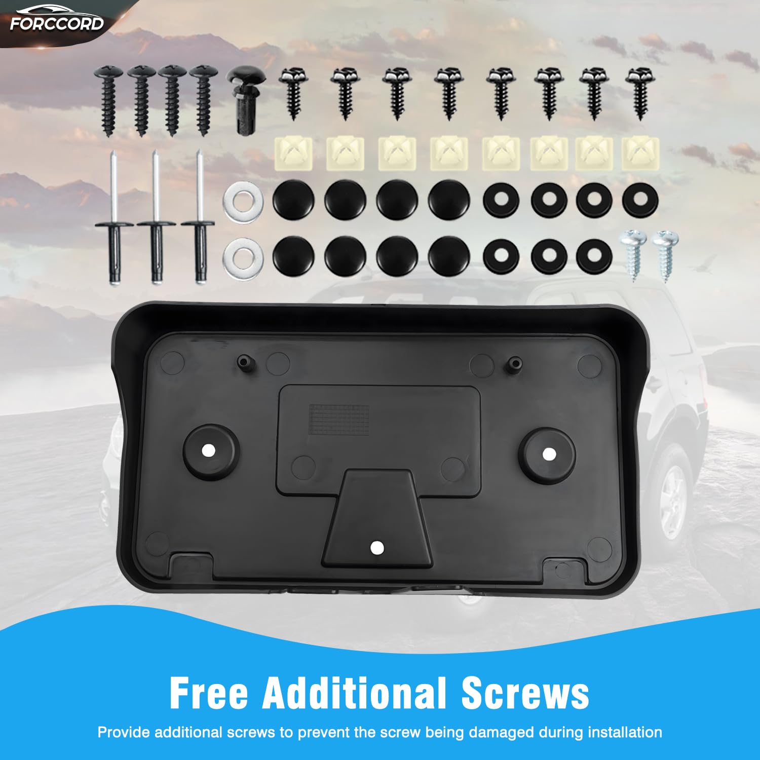 Forccord Custom Fit For License Plate Bracket Ford Escape 2012 2011 2010 2009 2008 Front License Plate Frame Black Car Accessori