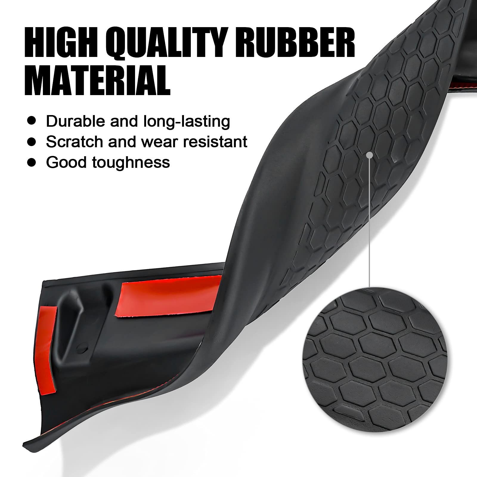 SUPAREE Door Sill Guards Kit, Rubber, 4pcs Set, Fits 2018-2024 Jeep Wrangler JL/JT 4-Door, Black