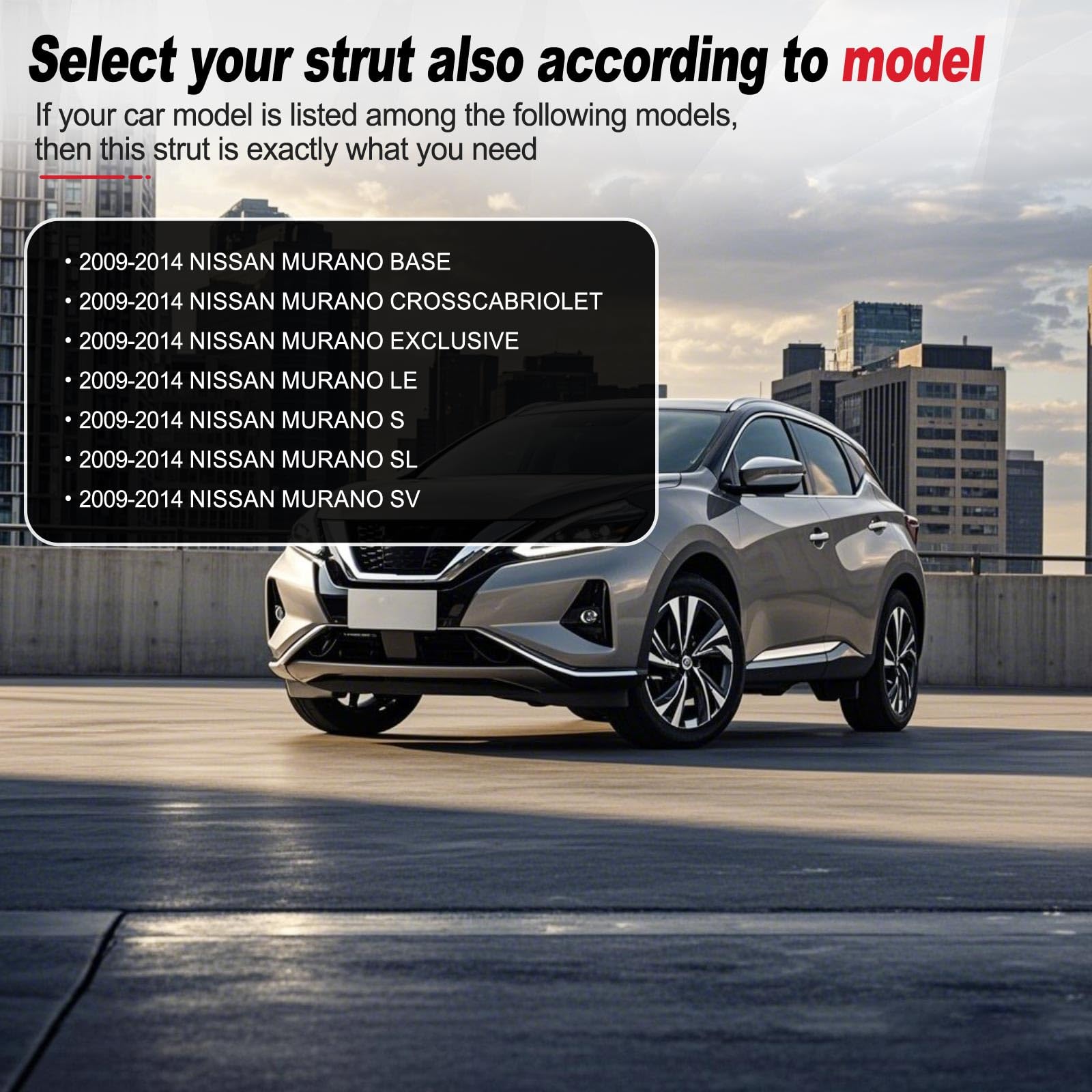 Vepagoo 6176 Front Hood Struts Compatible For 2009-2014 Nissan Murano Gas Shock Lift Supports, 2/4-Door Hood Rods Springs Replac