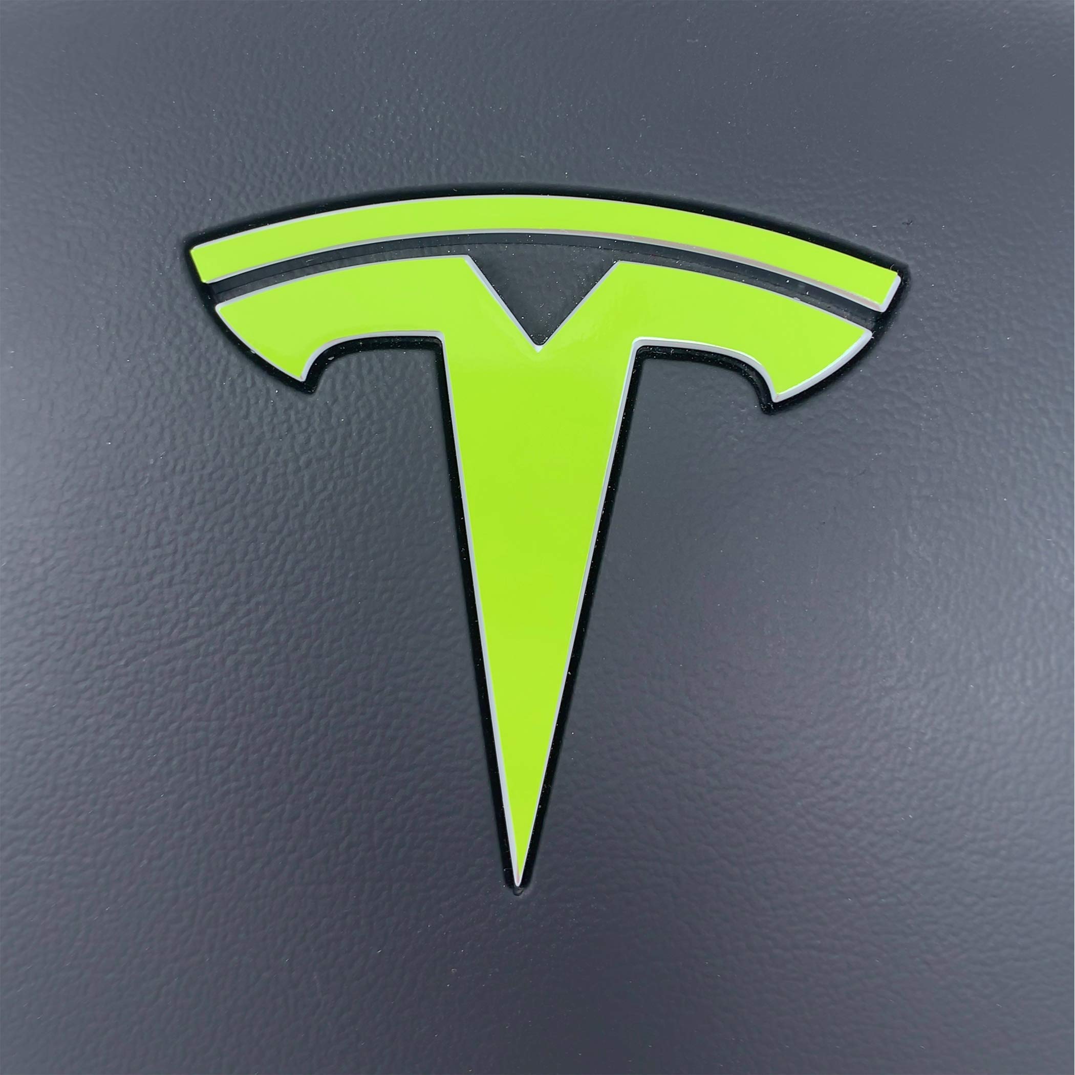 Logo Decal Wrap For Tesla Model Y, 11-Pc Set (Gloss Lime Green)