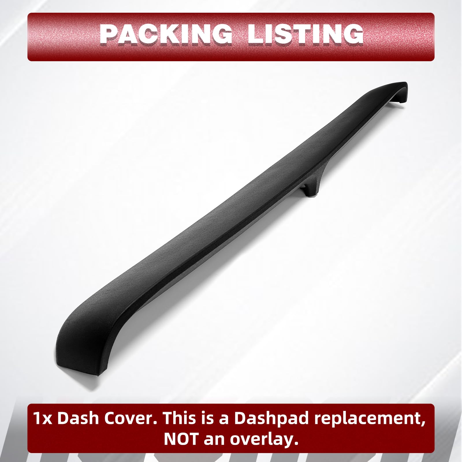HECASA Black Dash Cover Compatible with 1973-1979 Ford F100 F150 F250 F350 Bronco - Durable Dashpad Replacement