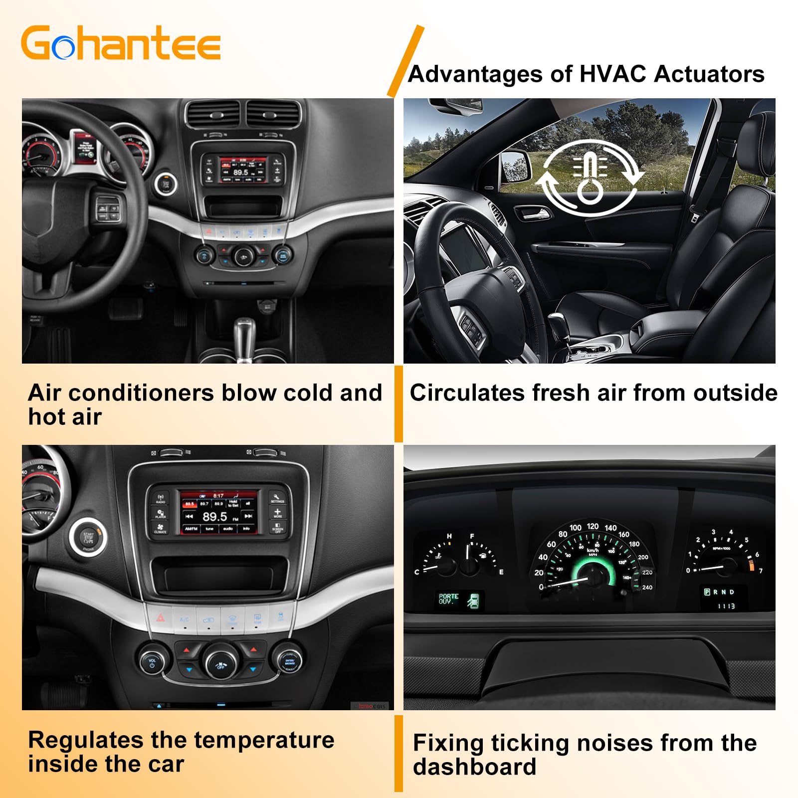 604-029 HVAC Heater Air Blend Door Actuator Replaces # 68018109AA 604029 Replacement for Chrysler 200 Cirrus Aspen Sebring Dodge