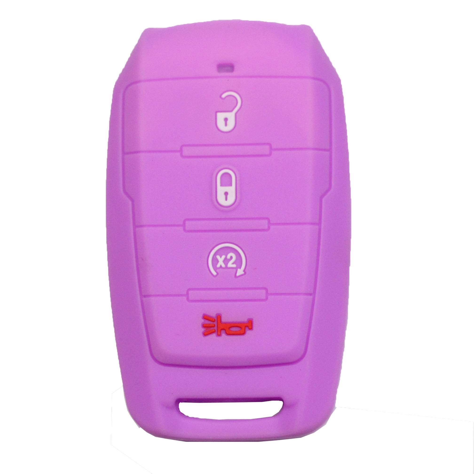 Btopars 2pcs 4 Buttons Silicone Rubber Remote Smart Key Fob Case Cover Protector Holder Compatible with Dodge Ram 1500 2019 2020