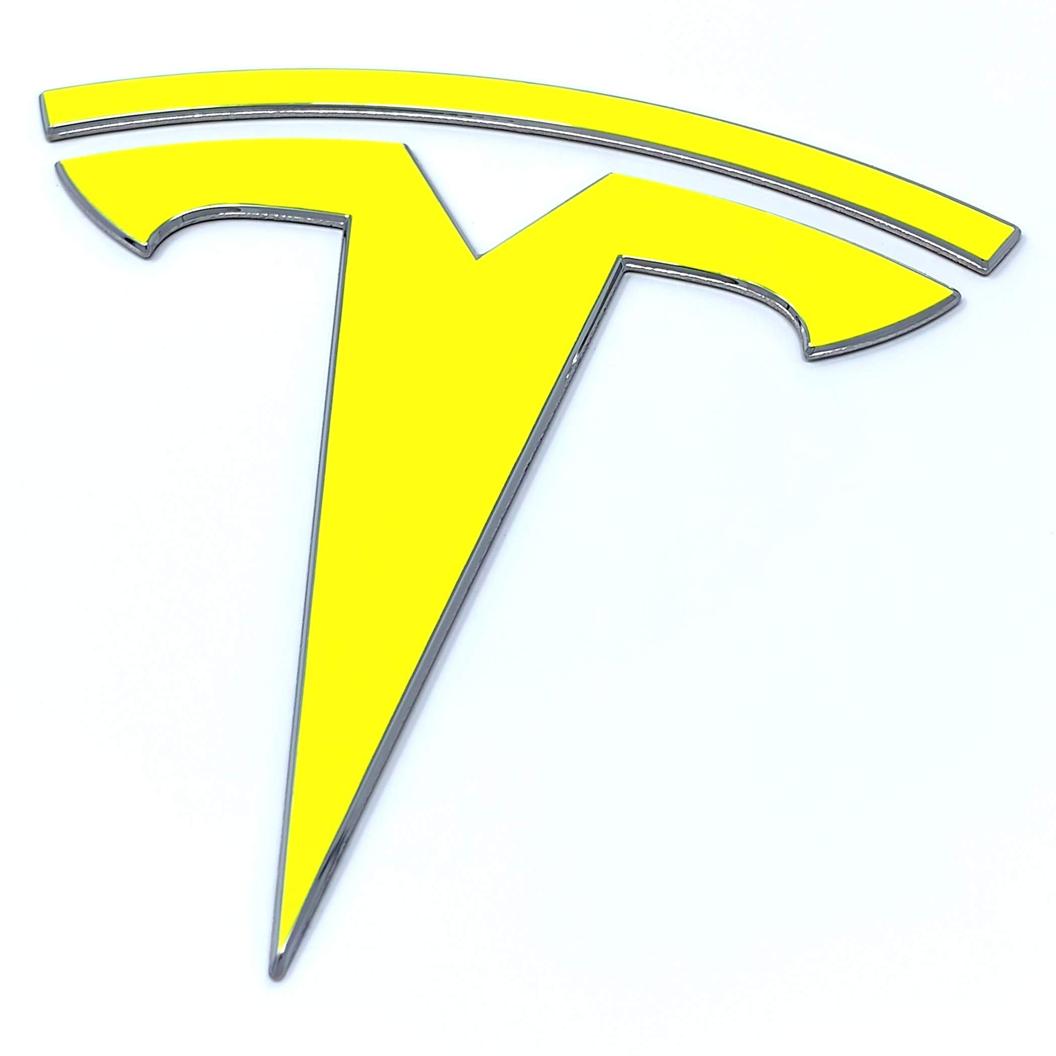 Logo Decal Wrap For Tesla Model Y, 4-Pc Set (Neon Yellow)