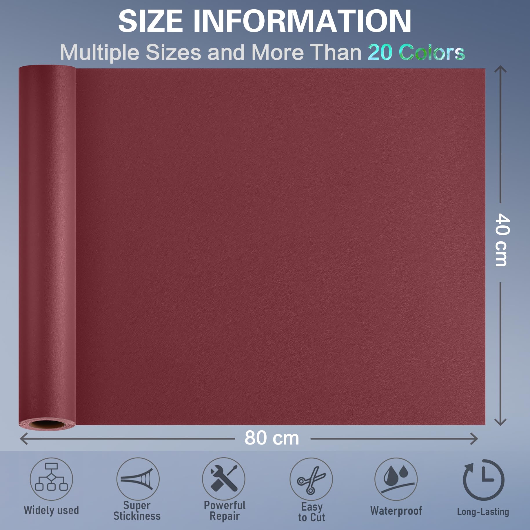 Yikda Self Adhesive Leather Repair Patch Kit, 31.4 In X 16 In Large Vinyl Leather Repair Tape For Furniture, Car Seat, Couch, So