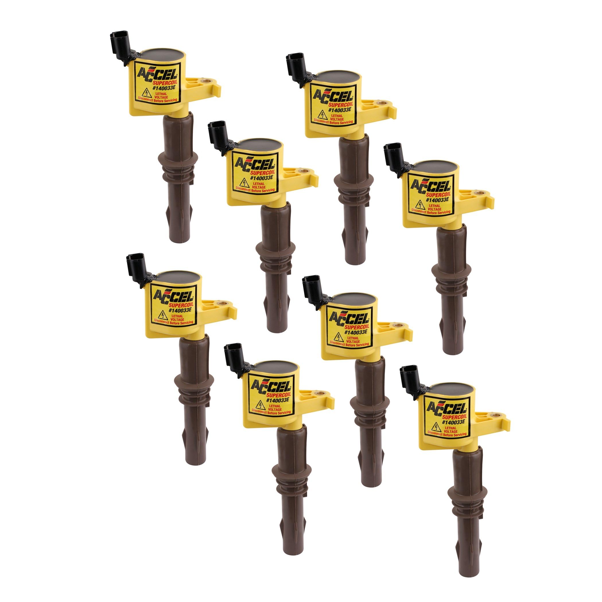 Accel 140033E-8 Supercoil Ignition Coils - Yellow - 8-Pack