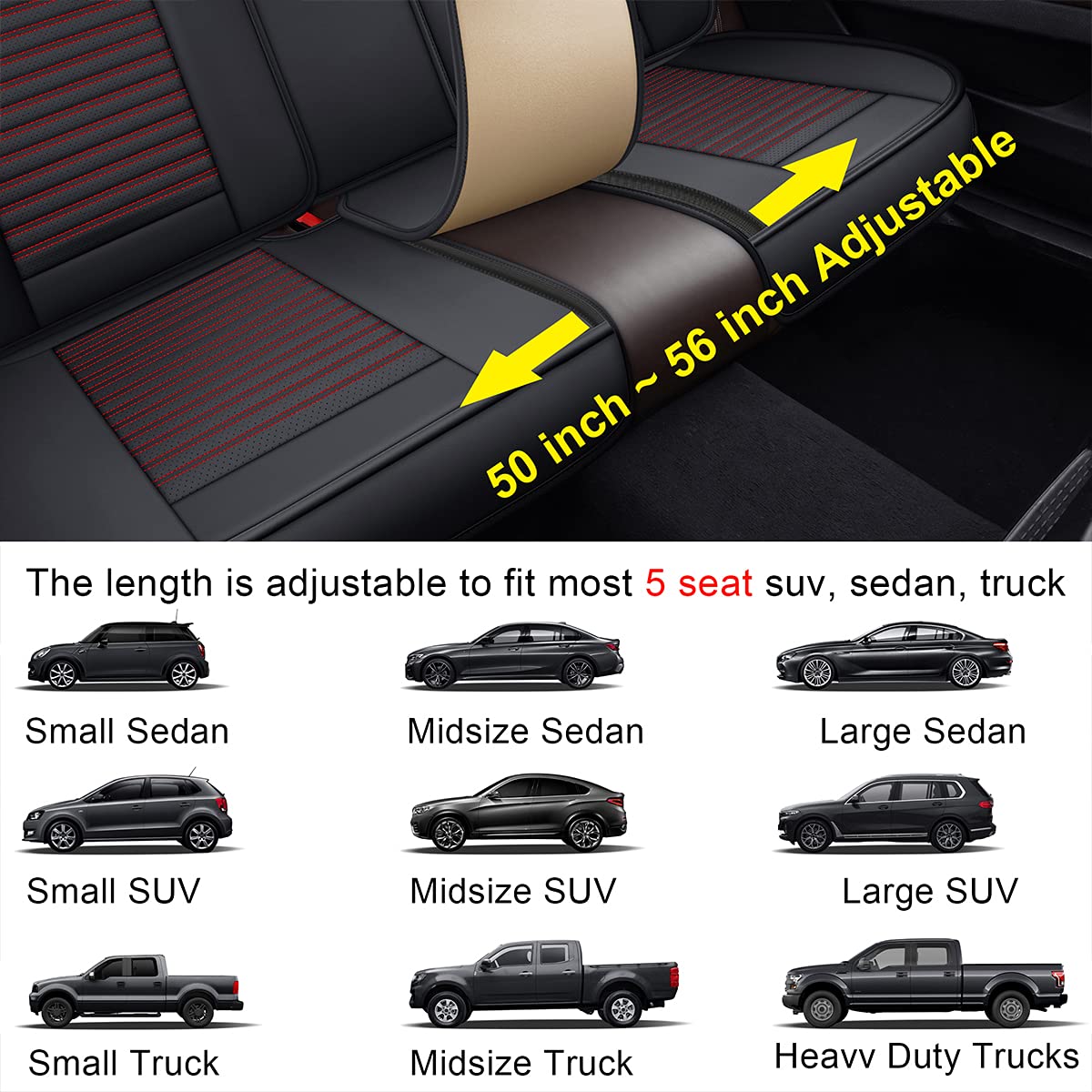 Lingvido Car Seat Covers,Breathable And Waterproof Faux Leather Automotive Driver Seat Covers For Cars Suv Pick-Up Truck Sedan,U