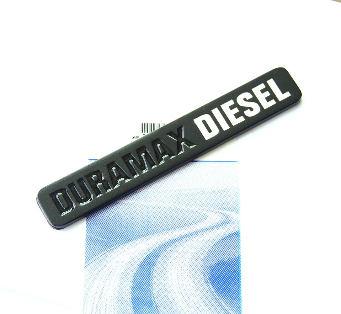 Yoaoo 2Pack Oem Black Duramax Allison Truck Emblem Badges Compatible With Silverado 2500 3500 Hd Sierra Matte Black White