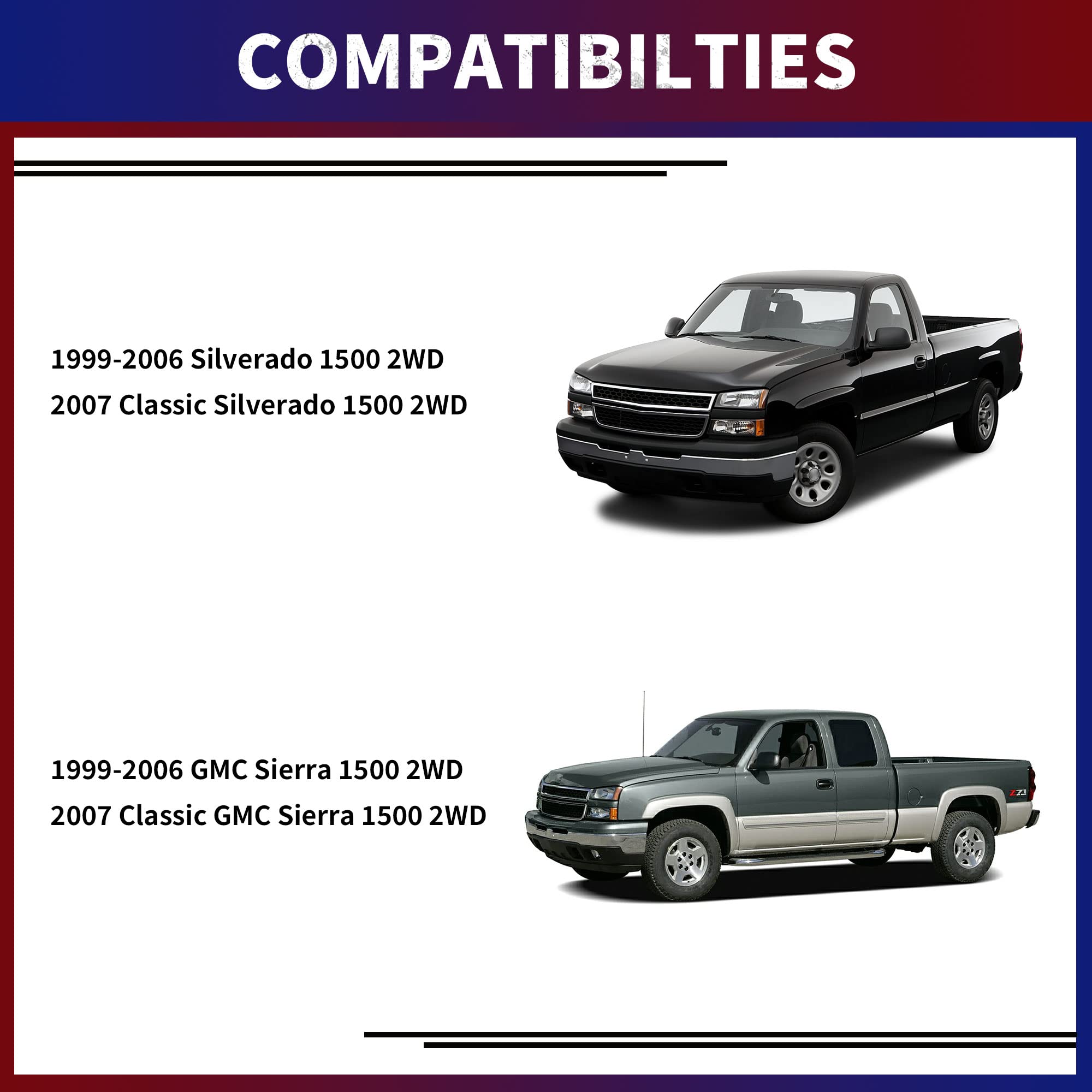 Flycle 2'' Front Leveling Kit For 1999-2006 Silverado 1500 Sierra 1500 (2Wd Only), 2 Inch Leveling Lift Kits Spring Strut Spacer