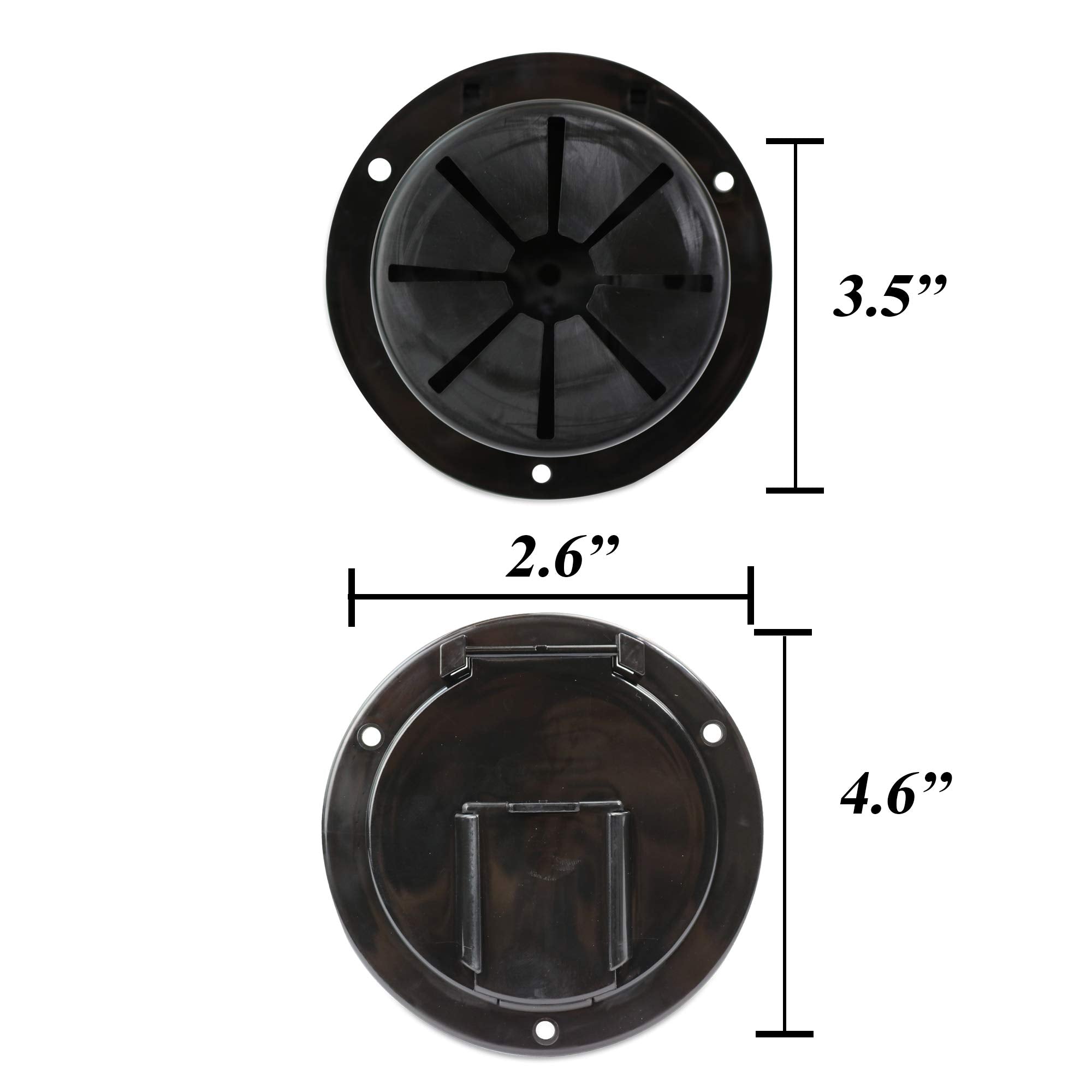 Rv Camper Trailer Motorhome Power Cord Hatch Electrical Access Door (Black-7B)