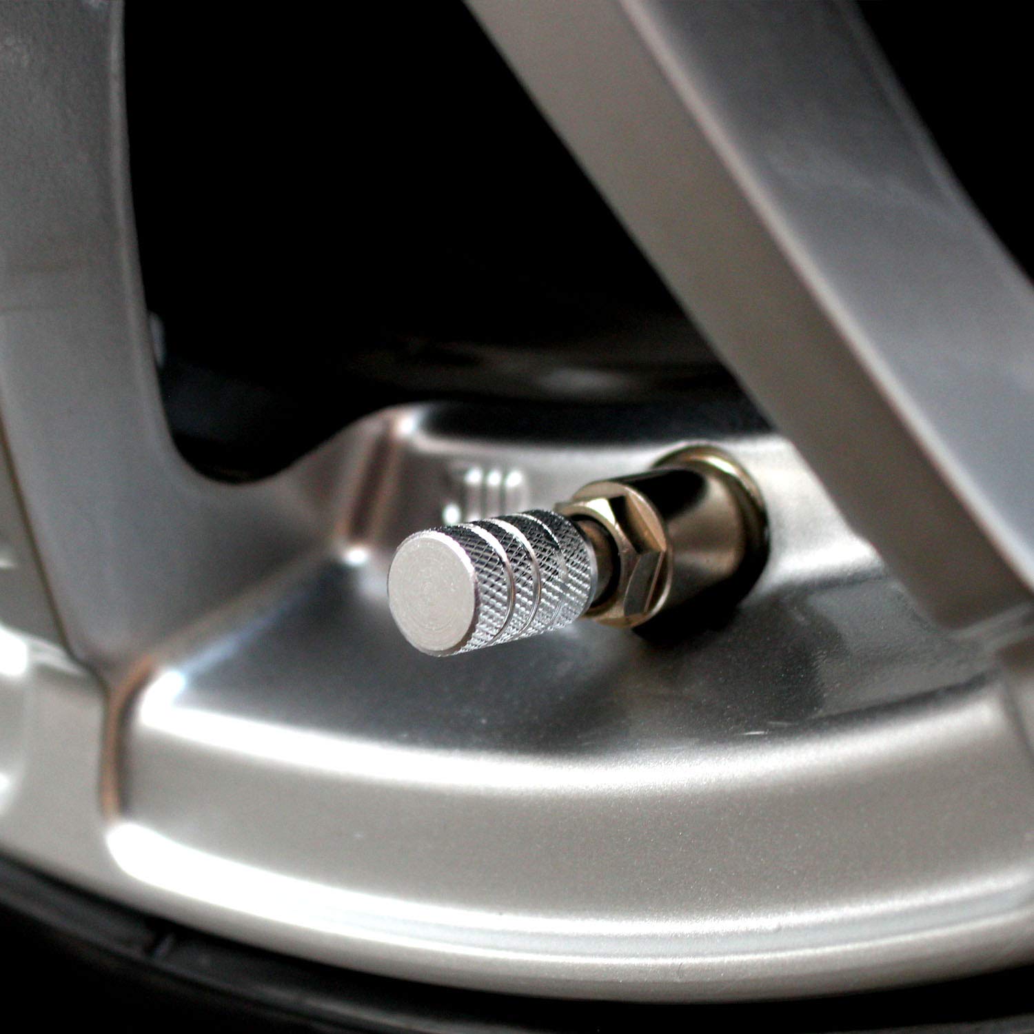 Samikiva (12 Pack) Aluminum Tire Valve Stem Caps, Metal With Rubber Ring, Dust Proof Cover Universal Fit For Cars, Suvs, Bike And Bicycle, Trucks, Motorcycles Metal (Silver (12 Pack))