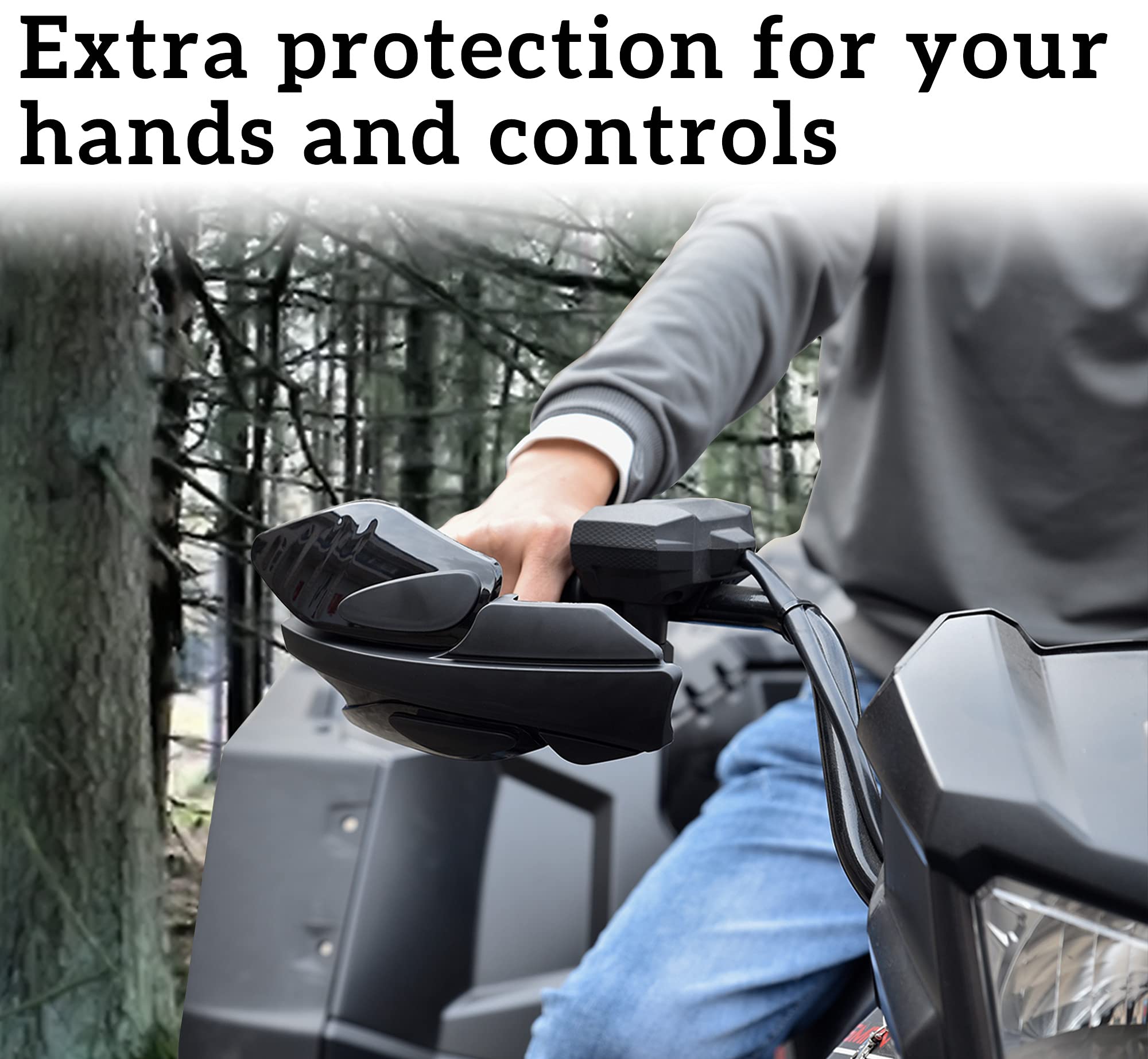 Sautvs Handguards With Mount Brackets Kit For Polaris Sportsman Scrambler 400 450 570 850 Xp 1000 2007-2024 Black Hand Guards Protector Accessories (2Pcs, Replace #2876846, 2879380)