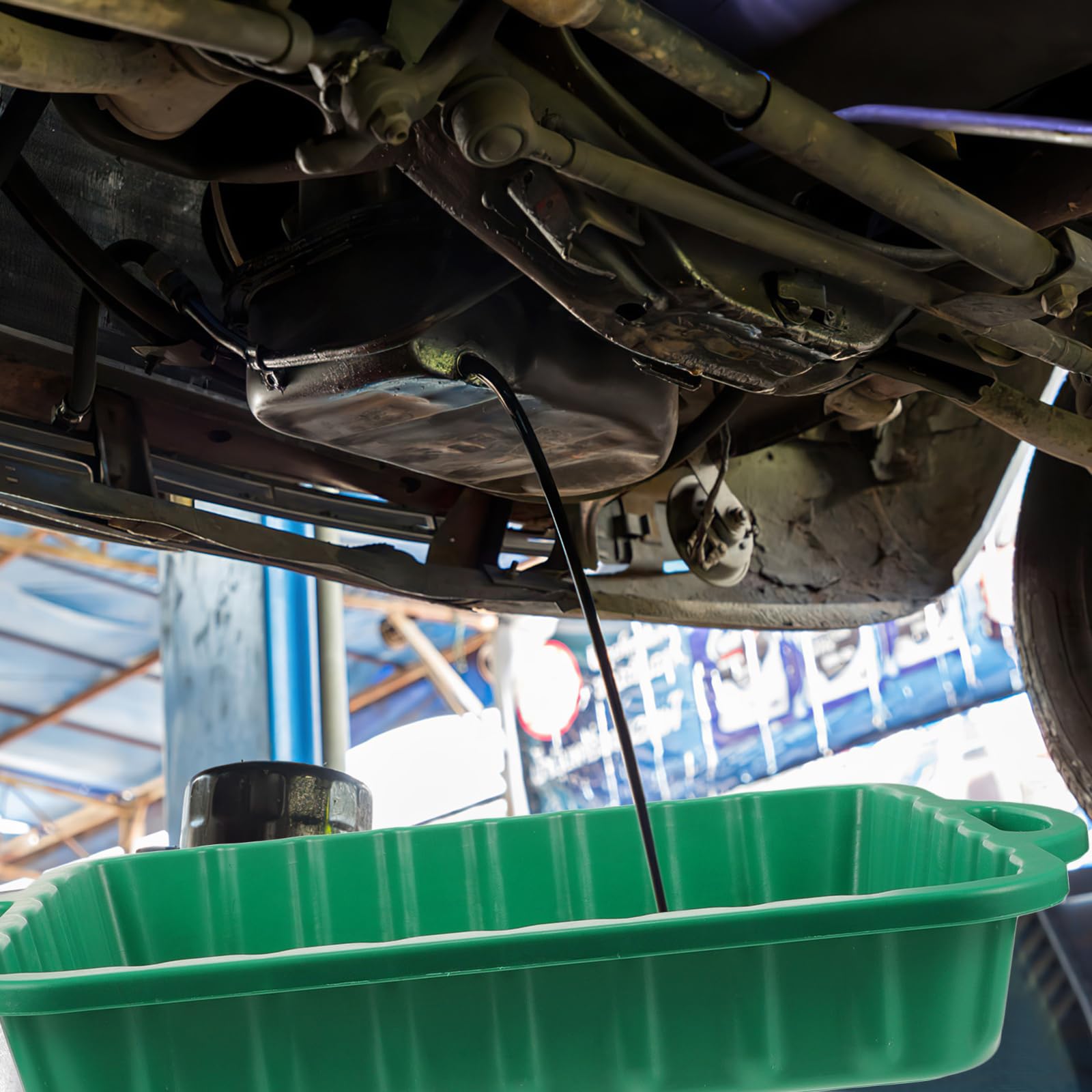 CALLARON 23.5'' Car Oil Drain Pan - Heavy Leakproof Oil Collector Pan, Plastic Large Transmission Drain Pan, Changing Oil Pans f