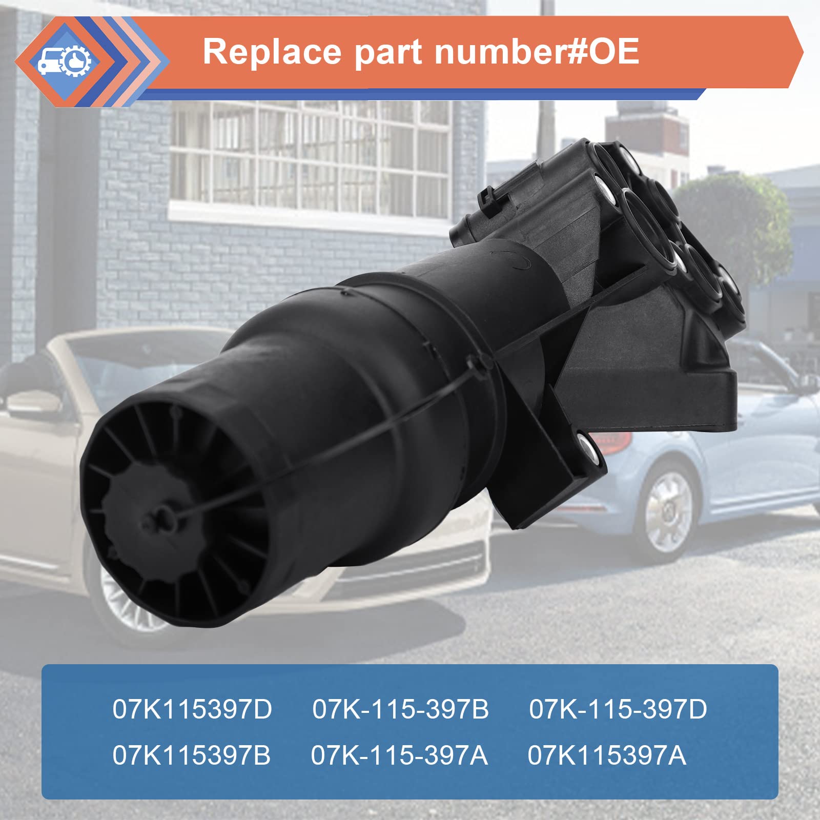 ZONFANT Engine Oil Filter Base Housing Assembly Compatible with Audi TT RS Quattro Volkswagen Jetta Passat Beetle Golf Rabbit Re