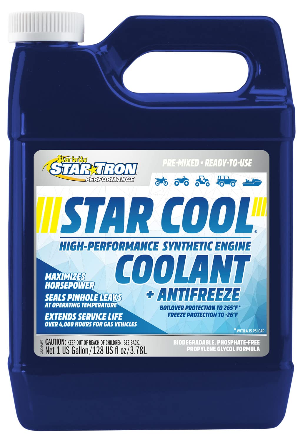 STAR BRITE Star-Cool Premium Synthetic PG Engine Coolant - 1 GAL (033200)