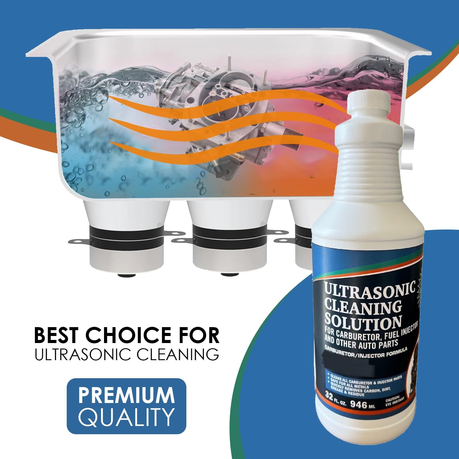 Northwest Enterprises Ultrasonic Cleaner Solution For Carburetors And Engine Parts, Ultrasonic Cleaning Solution And Washing Compound For Ultrasonic And Immersion Washers - Concentrated (32 Ounces)