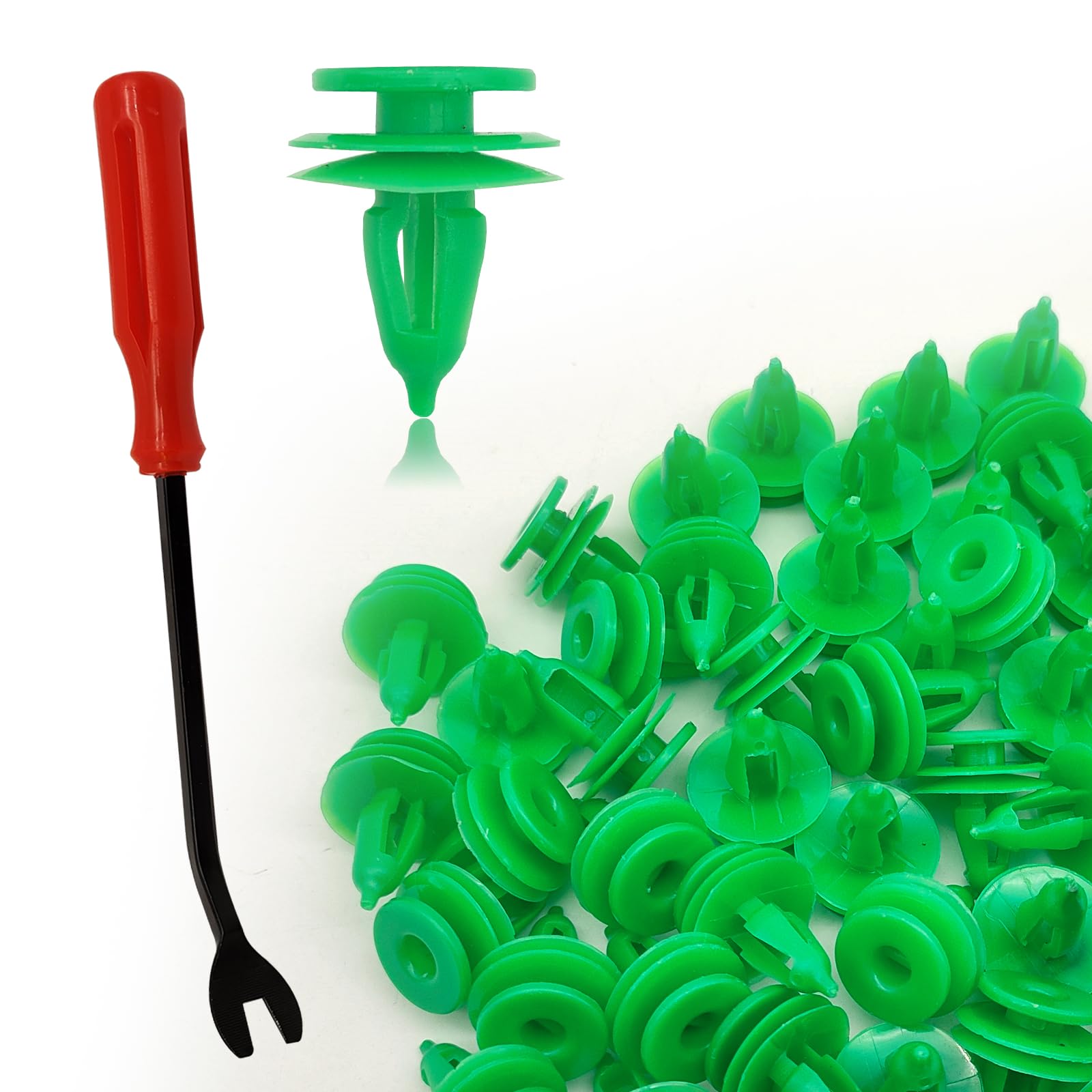 100PCS Door Panel Retainer Clips 8mm Retainer Clip Compatible with GrandCheroKe, Chrysler Cirrus Dodge with 1Pcs Fastener Remove