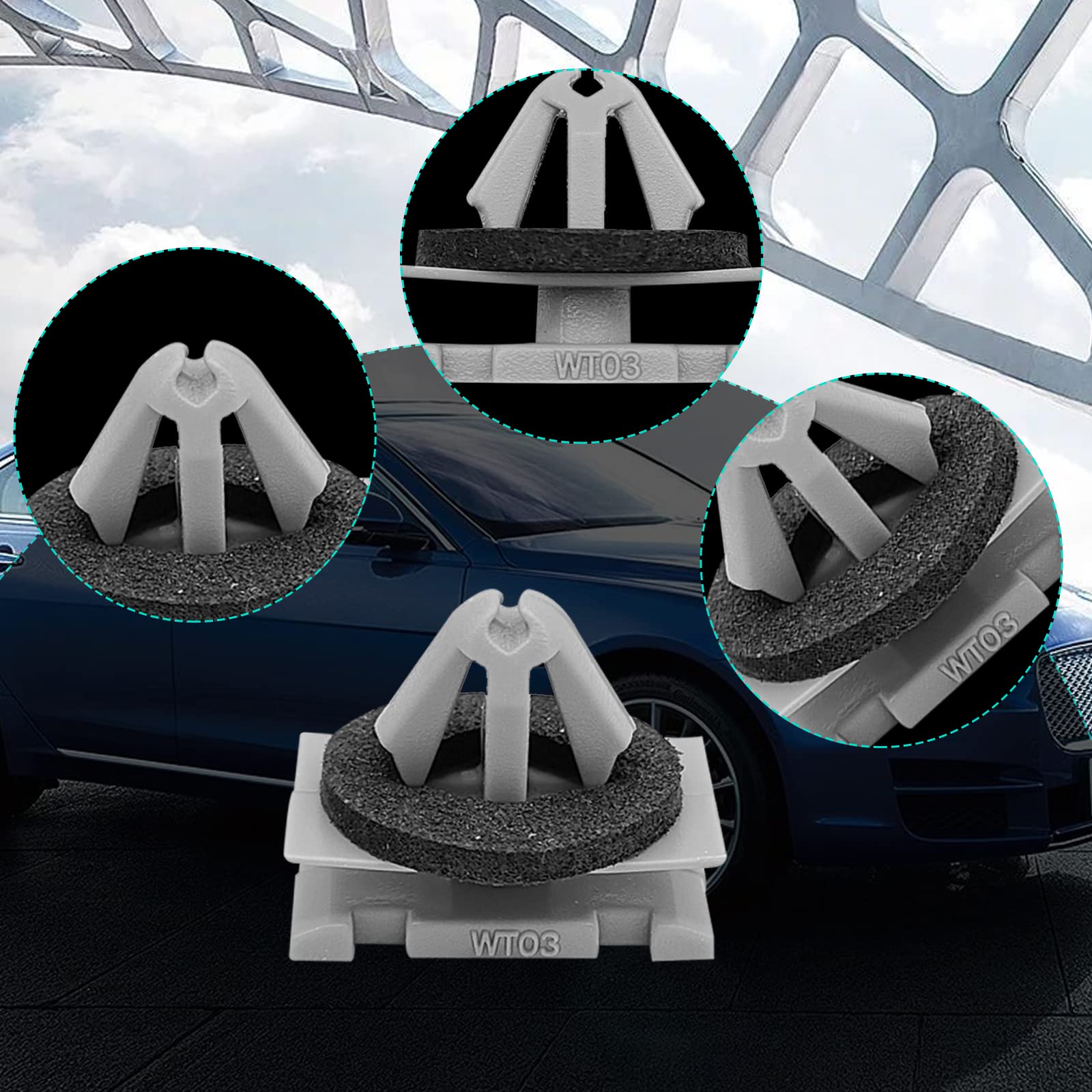 20Pcs Rocker Moulding Clip & Fender Exterior Trim Clips Compatible with Jeep Grand Cherokee Compass 68172491AA 68271803AA 683956