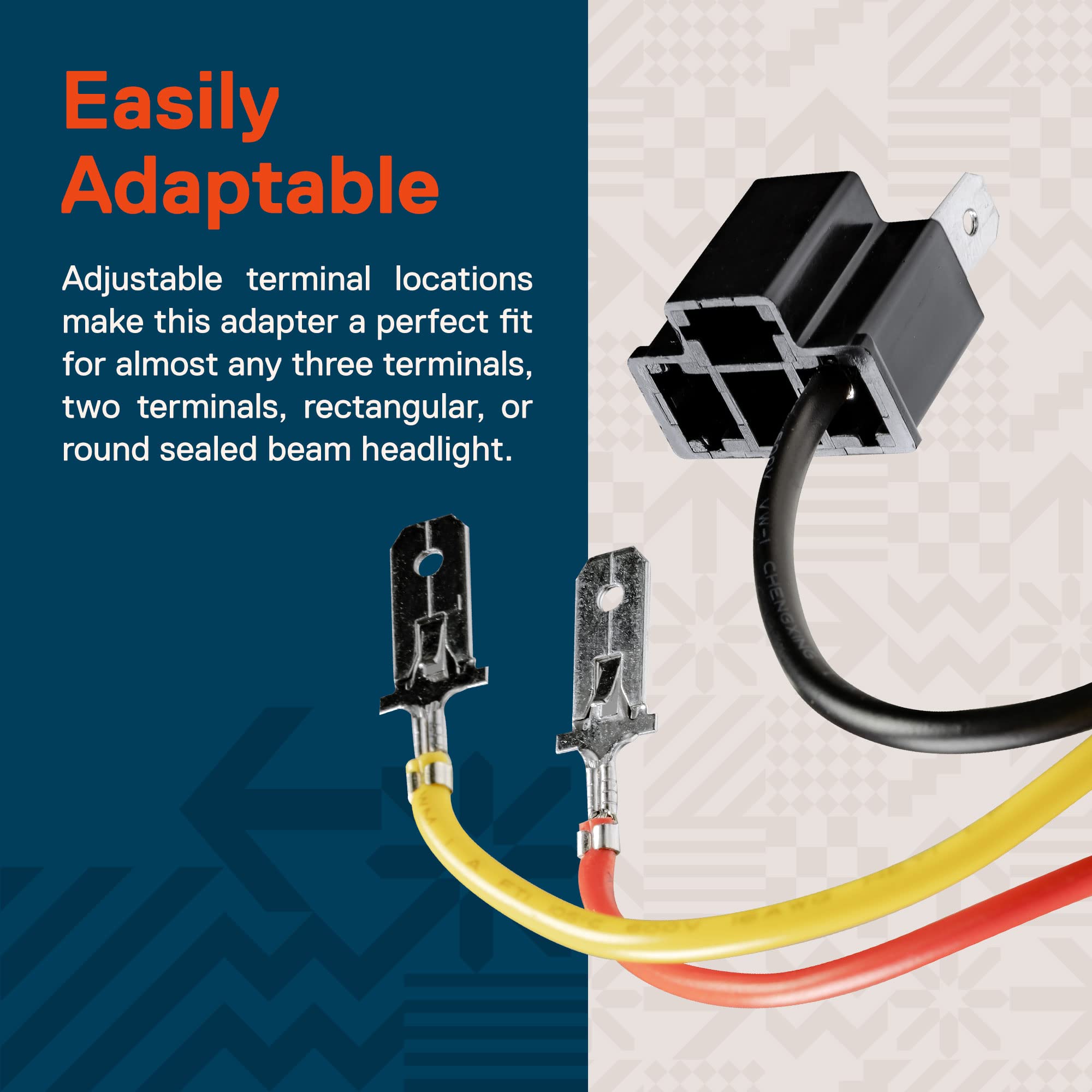 True Mods 2pc H4 (9003/HB2) Headlight Socket Converter Kit [for H4652, H4656, H4666, H6545] [Plug and Play] Head Light Wiring Ha