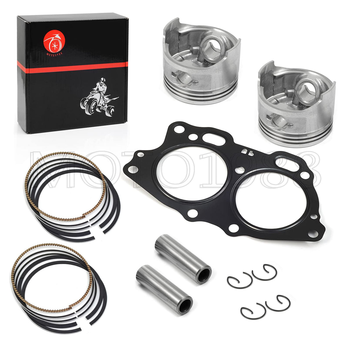 Moto1988 Piston & Ring Ang Gasket For Ezgo Txt 4 Cycle Gas Golf Cart 295Cc Mci Fuji Robin Engine 1991-2008 Oem 26607-G01 26608-G