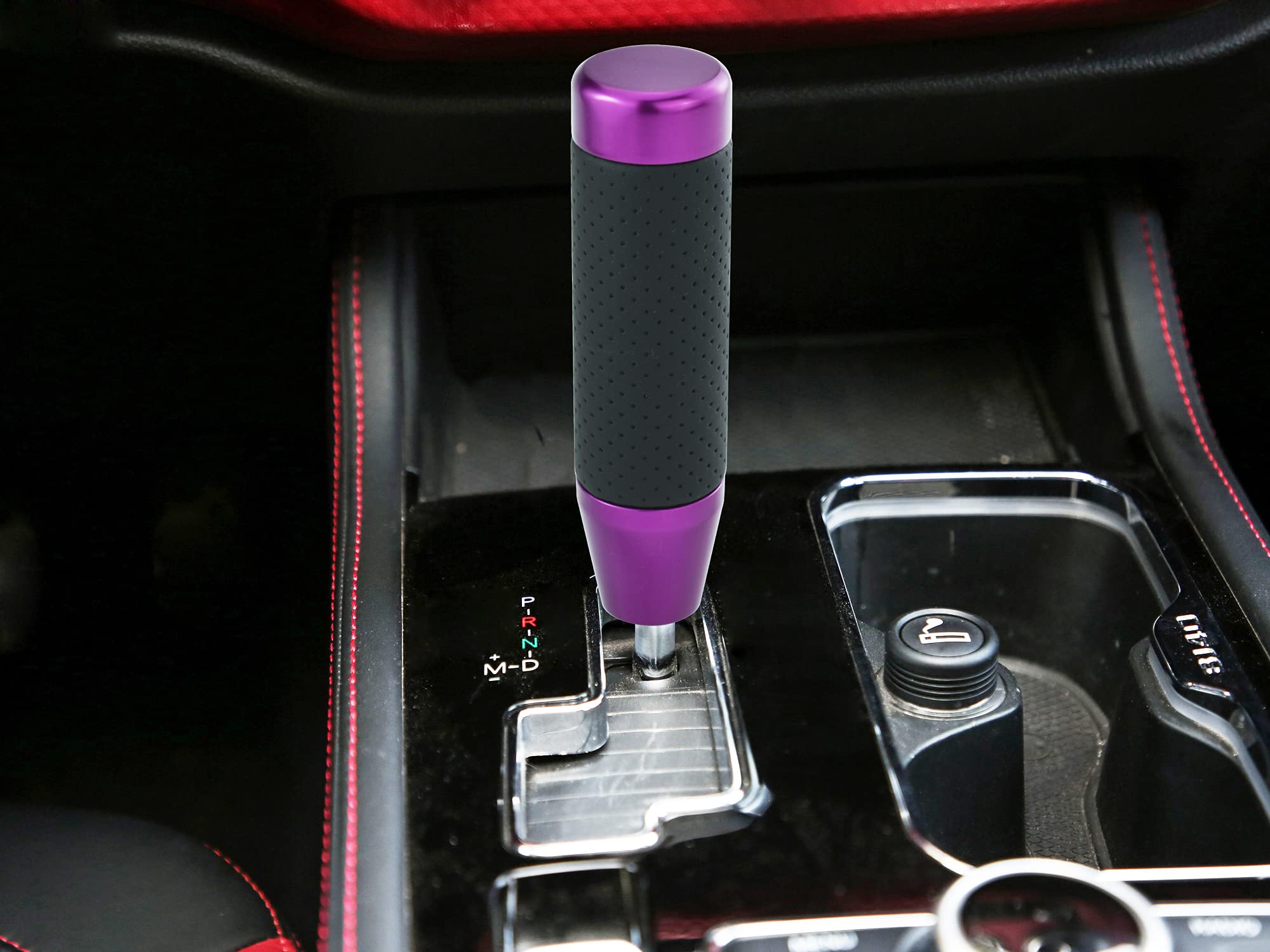 Abfer Weighted Shift Knob Short Stick Gear Shifter Adapter Leather Shift Knobs For Most Automatic Manual Vehicle Trucks