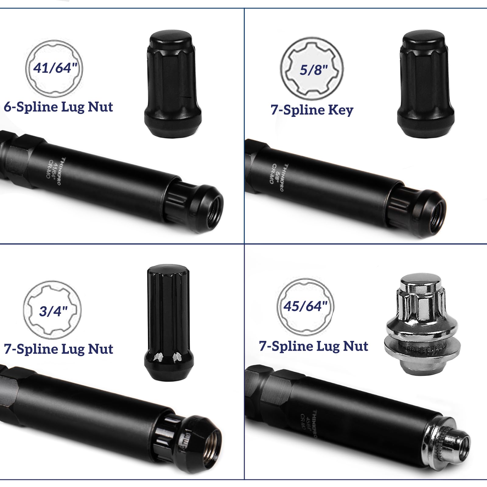 Thinkpro Wheel Lock Removal Kit - 8 Piece Sae & Metric Lug Nut Key Set For Easy Removal Of Locking Lug Nuts On Aftermarket And F