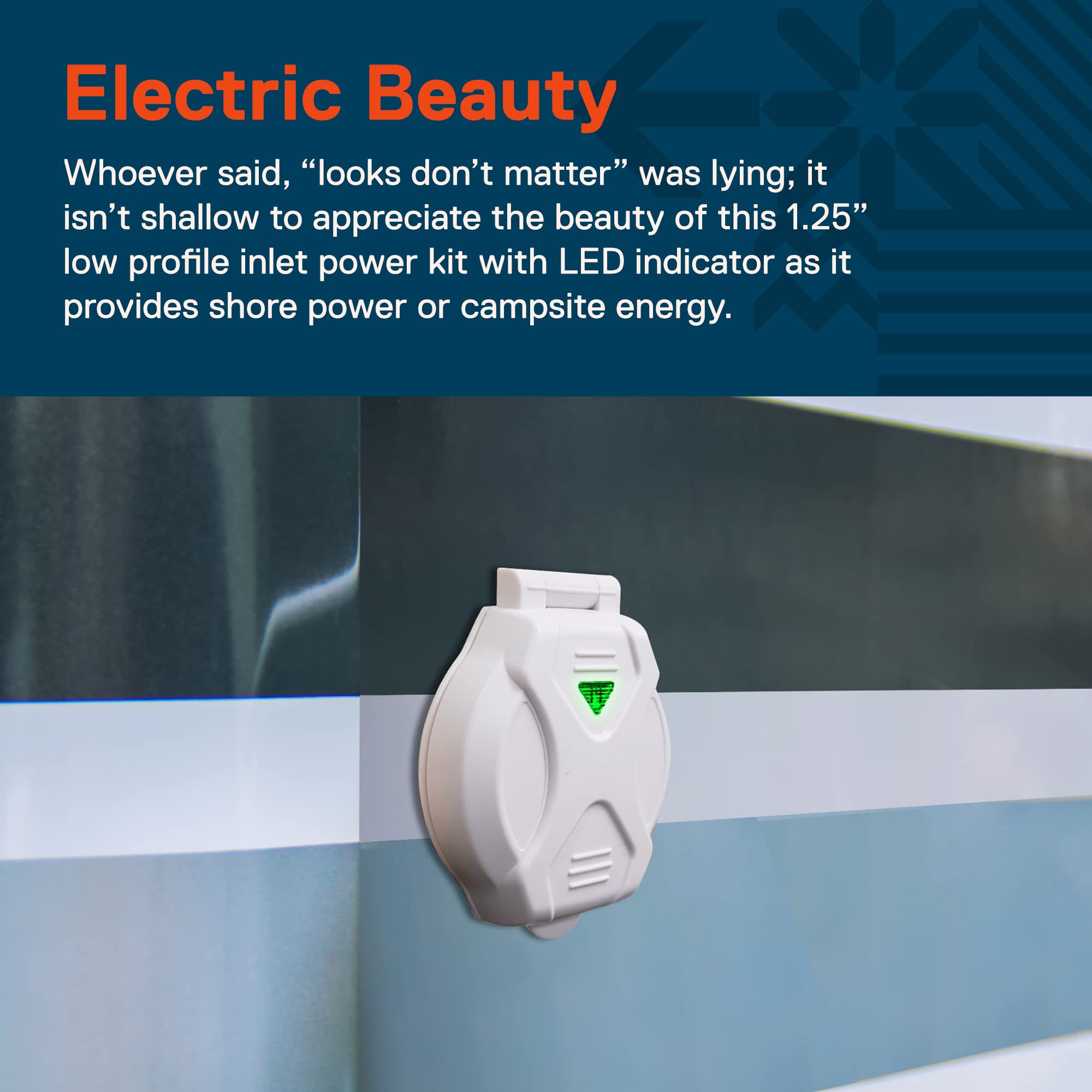 True Mods 30A Inlet Shore Power Supply Receptacle For Rv Camper Boat [Nema L5-30P 125V] [Twist-Lock] [Low-Profile] [Led Indicator] [Dust/Waterproof] [3/14Awg Compatible] [Etl Approved] [Uv Resistant]