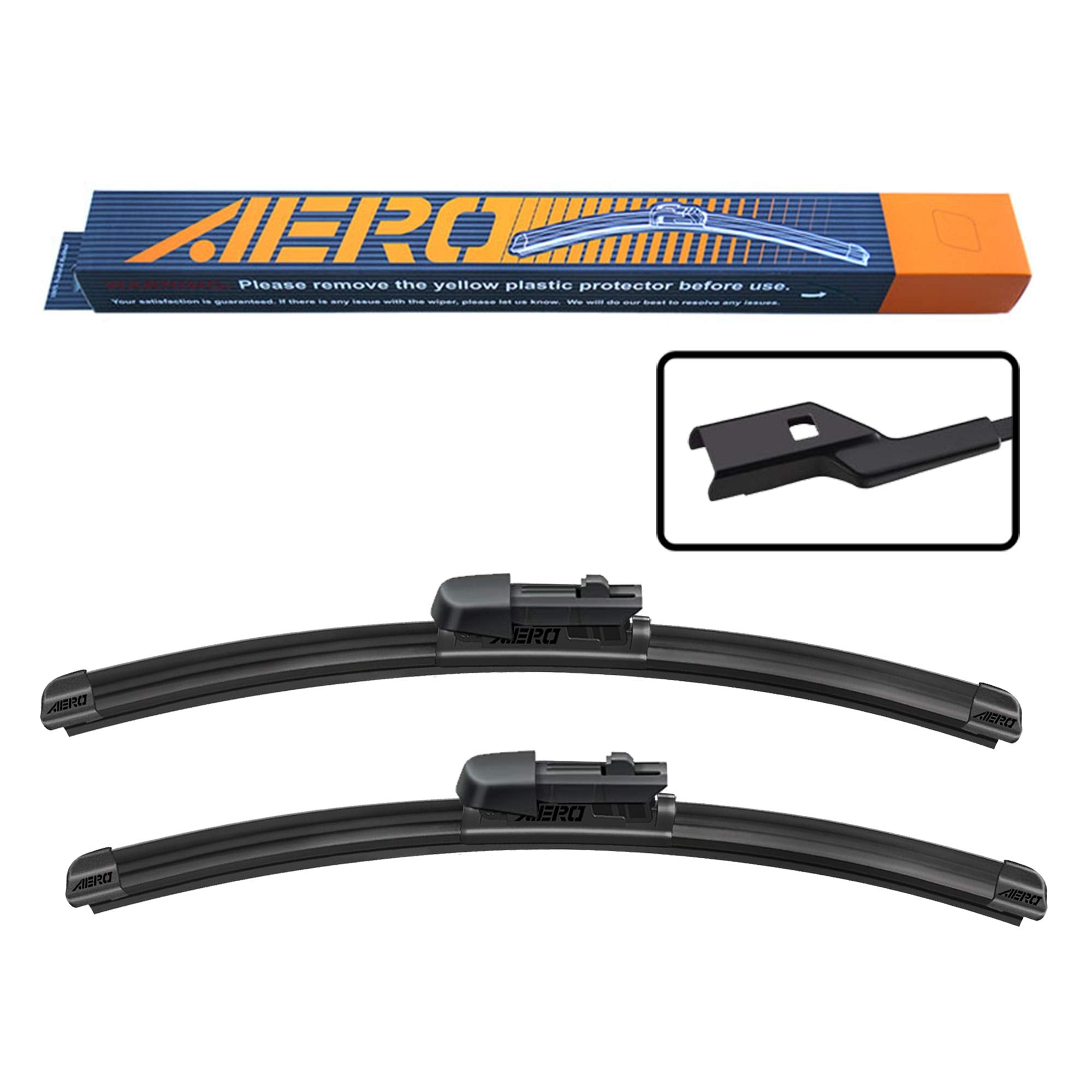 Aero Avenger 24''+20'' 16Mm Ptb Premium All-Season Windshield Wiper Blades With Extra Rubber Refills Oem Replacement For Audi A4