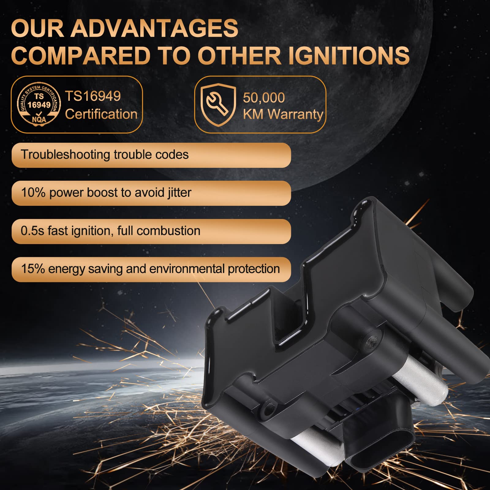 Ignition Coil Pack For Vw Volkswagen Jetta Beetle Golf Clasico Caddy Lupo Nuevo Gol Polo Sportsvan Transporter 1998-2015, For Se