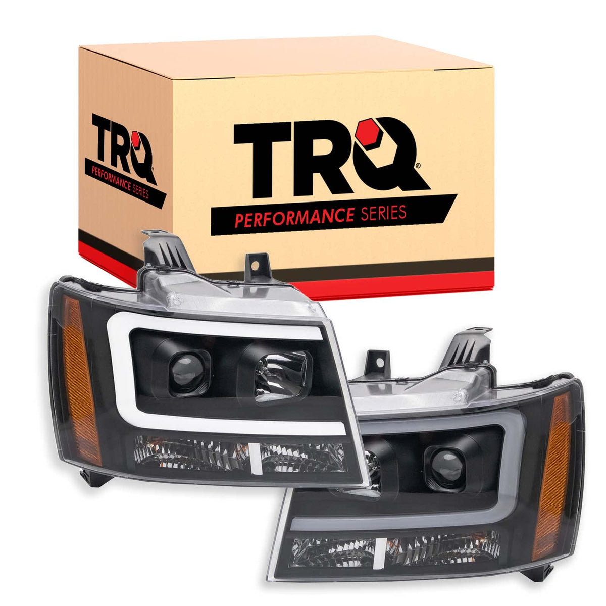 Trq Headlight Assembly Set Headlights Driver & Passenger Side Halogen Compatible With 2007-2013 Chevrolet Avalanche 2007-2014 Su