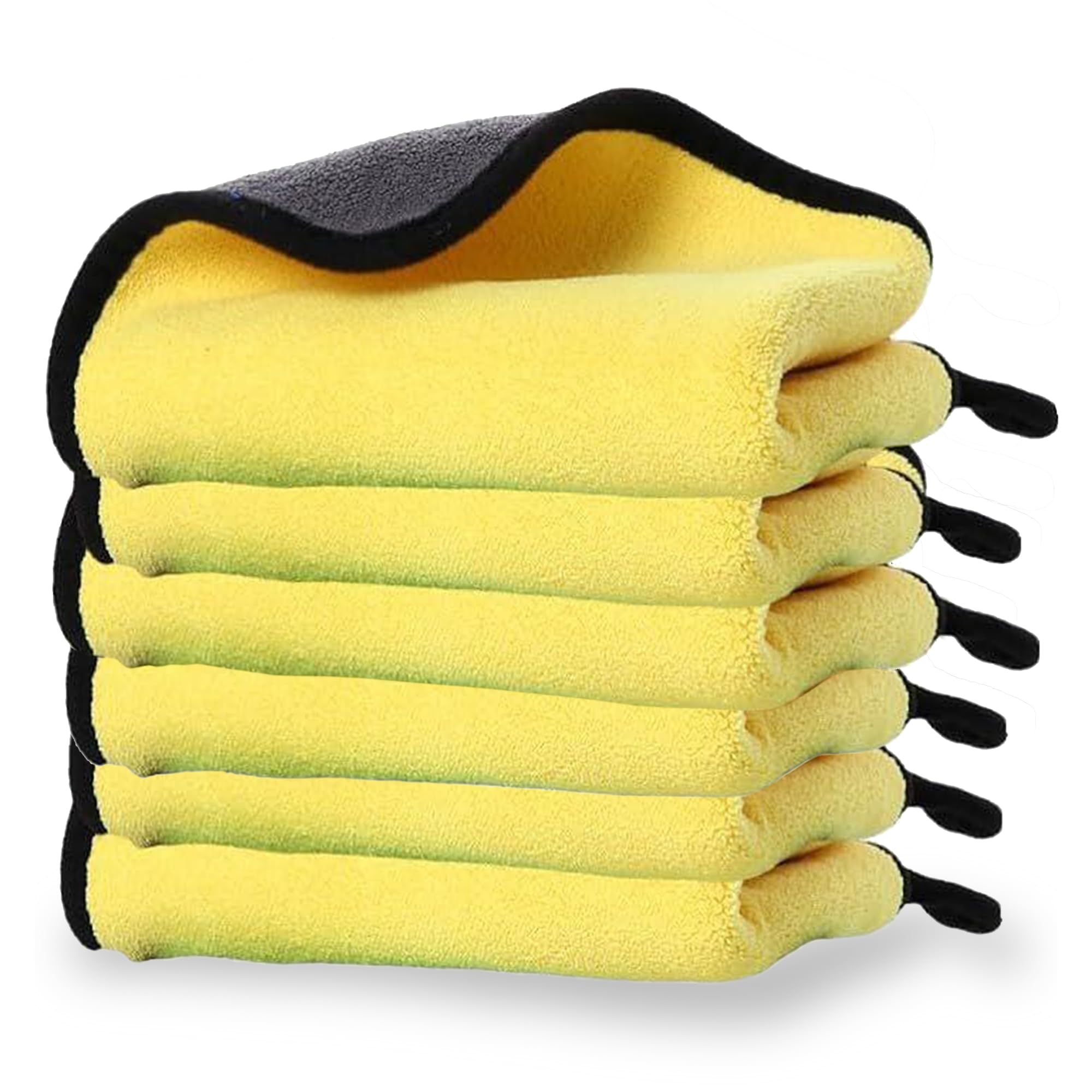 High Street Co Microfiber Towels for Cars (Pack of 6) - Wash Rags with High GSM, Highly Absorbent, Soft & Lint-Free - Cleaning R