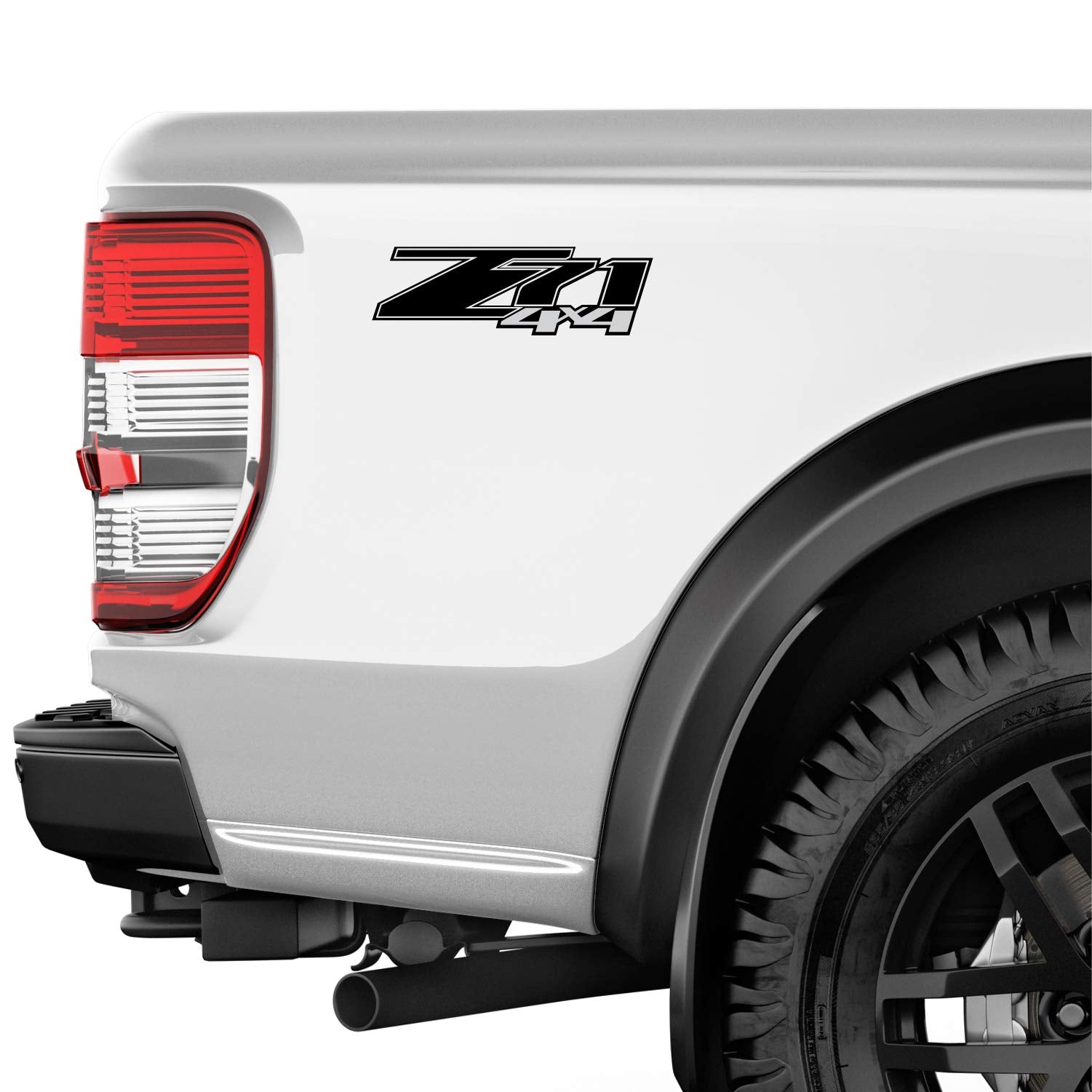Z71 4X4 Red Black - F - 1500 2500 Hd Stickers (Z71 4X4 Black)