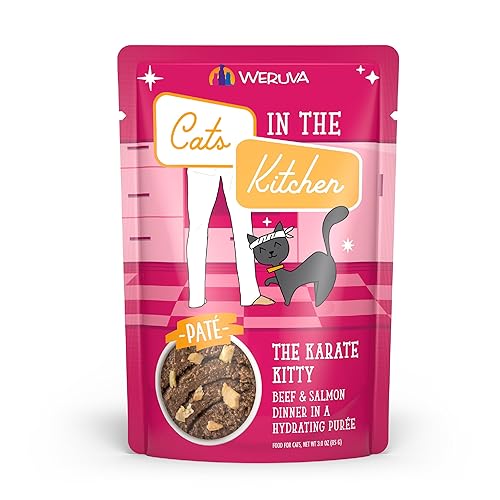 Weruva Cats In The Kitchen Pata, The Karate Kitty With Beef  Salmon, 3Oz Pouch (Pack Of 12)