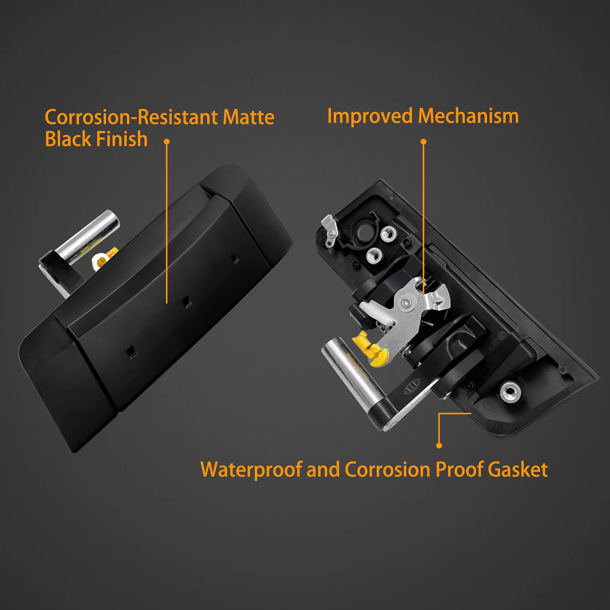 Gledewen Exterior Door Handle Driver & Passenger Side Matte Black | Replacement For 2003-2009 Nissan 350Z | Replaces# 80607-Cd41E, 80607-Cd40B, 80606-Cd01E