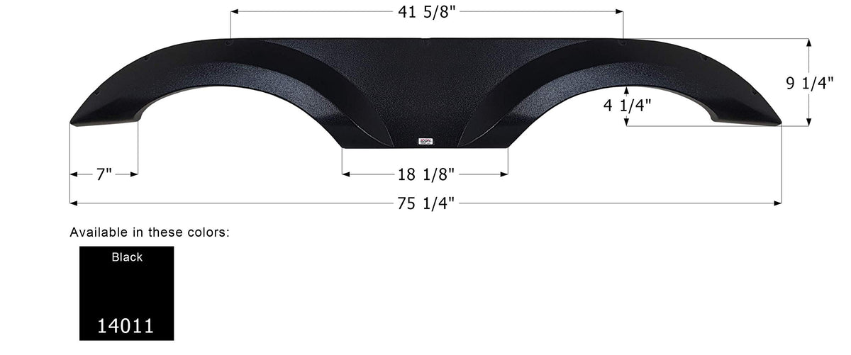 Icon 14011 Tandem Axle Fender Skirt Fs4011 For Jayco - Black