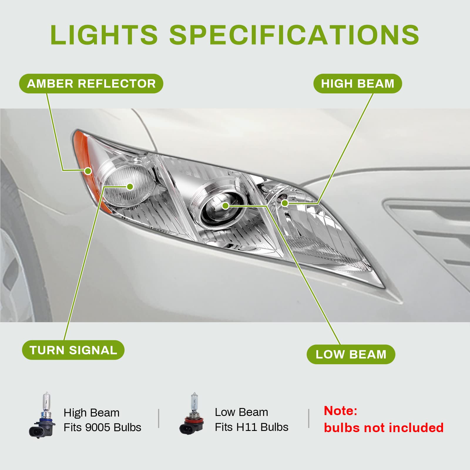 Autosaver88 Projector Headlight Assembly Compatible With 2007 2008 2009 Camry 07 08 09 Camry (Exclude Hybrid) Replacement Headla