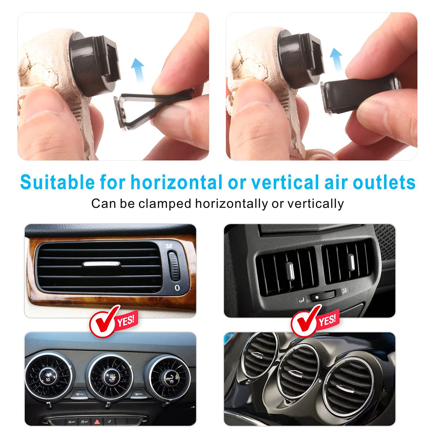 Cool Skull Car Decor For Car Truck Air Fresheners Vent Clips, Car Scent Freshener Things, Goth Automotive Interior Aesthetic Dec