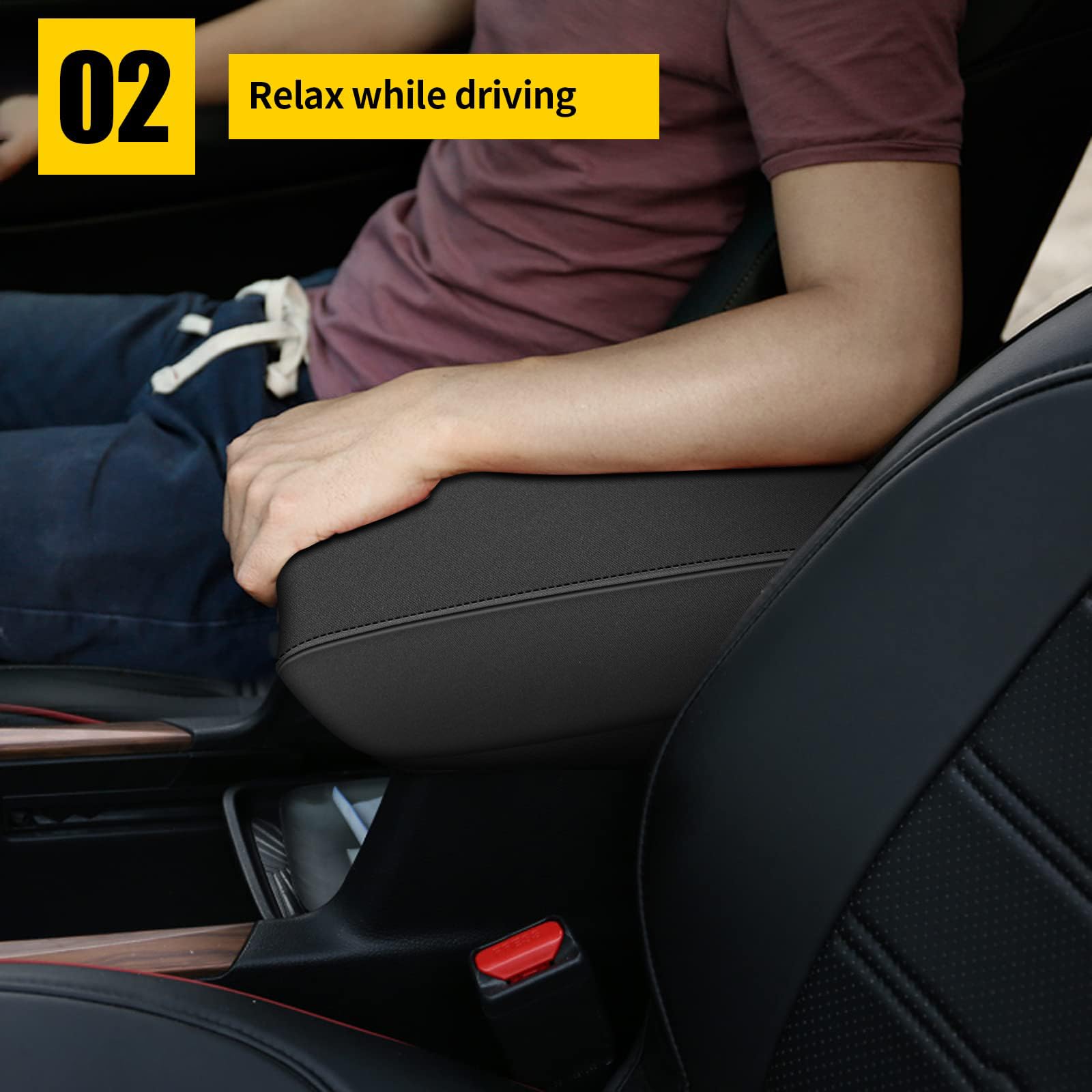 Aomsazto Neoprene Armrest Center Console Cover For 2017-2022 Honda Crv Black