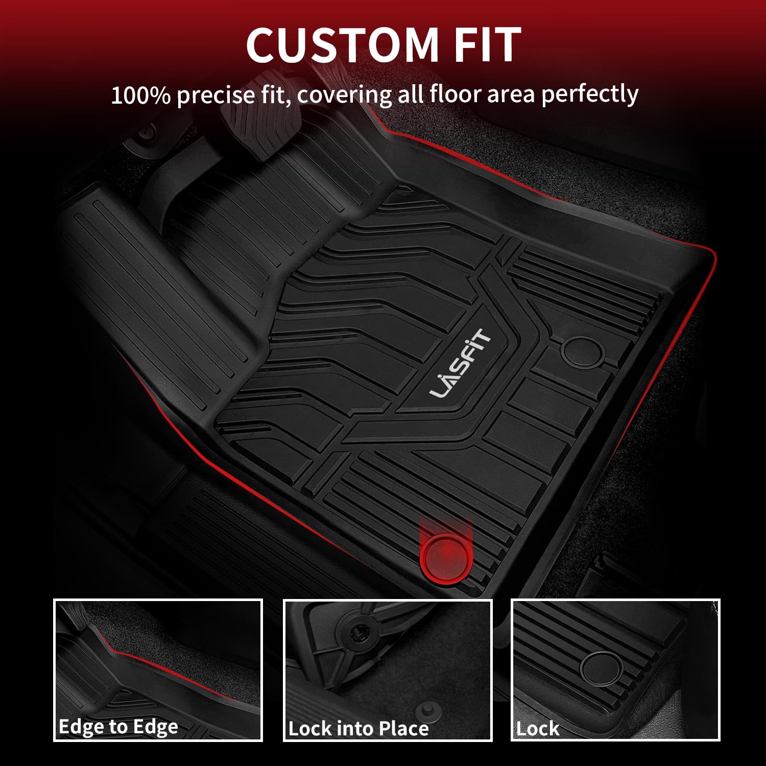 Lasfit Floor Mats & Cargo Mat Fit For Nissan Rogue 2021-2025 (Not Fit Rogue Sport), All Weather Tpe Custom Fit Easy Clean Odorle