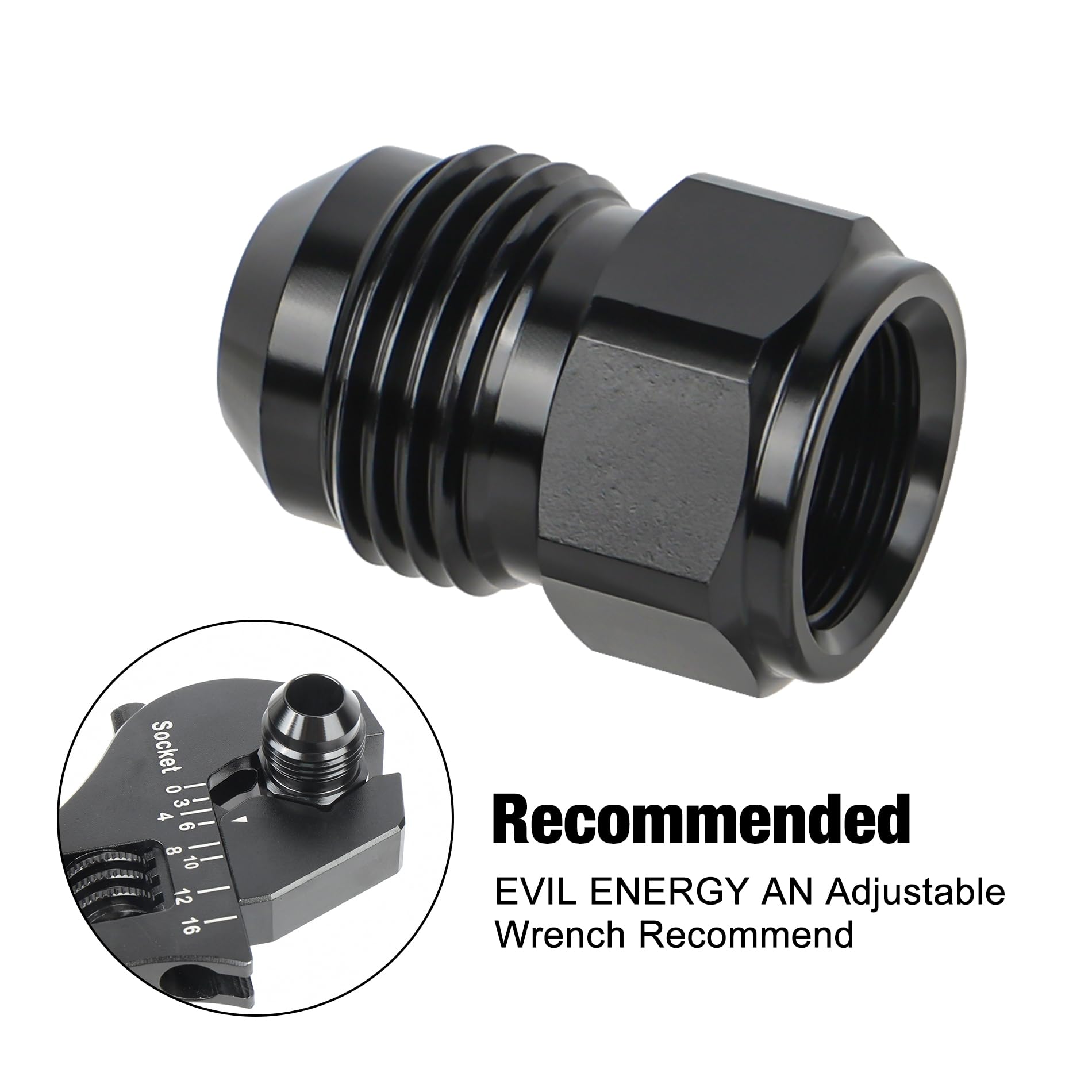 EVIL ENERGY 8AN Female to 10AN Male Falre Reducer Expander Adapter Fitting 2Pcs