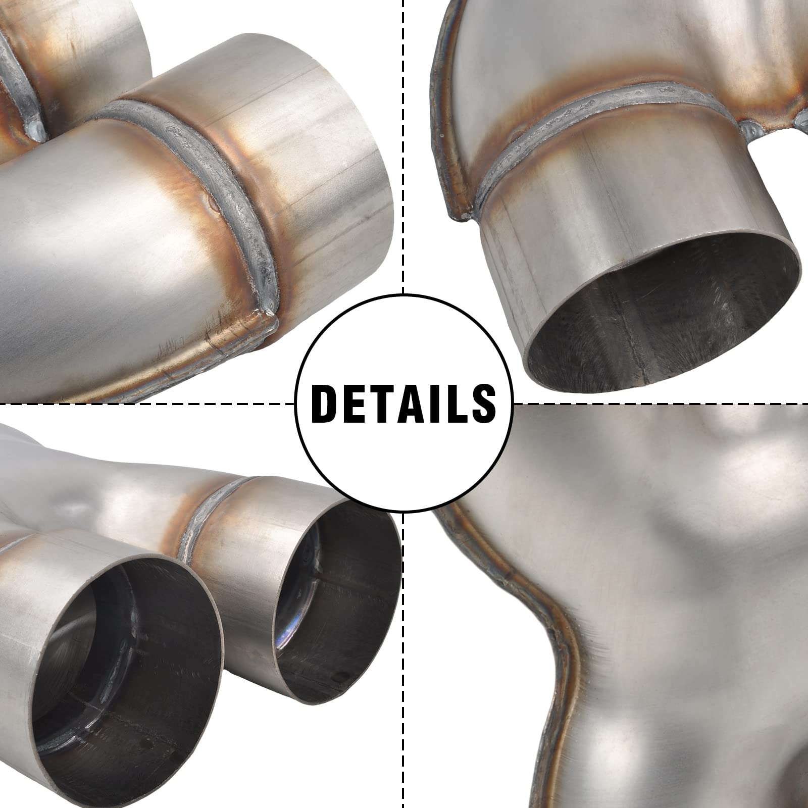 Fgjqefg T409 Stainless Steel X Pipe 3'' Inch Id Dual To 3'' Inch Id Dual Stamped Exhaust Adapter Connector, Crossover X-Pipe,Overall Length: Approx. 12, Universal