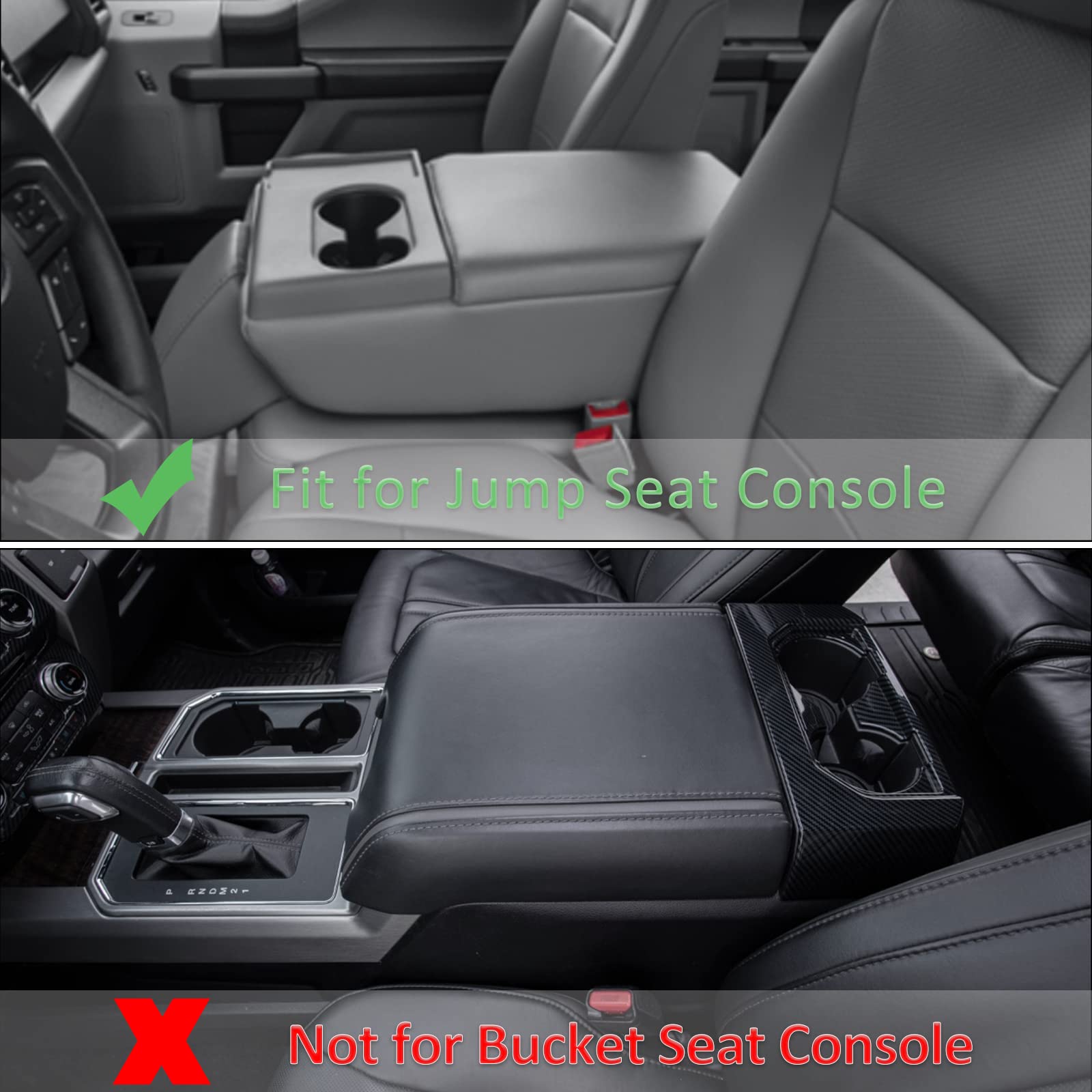 Jdmcar Thicker Center Console Cushion Compatible With 2015-2024 Ford F150 / 2017-2024 F250 F350 F450 With 40/20/40 Jump Seat, Cu