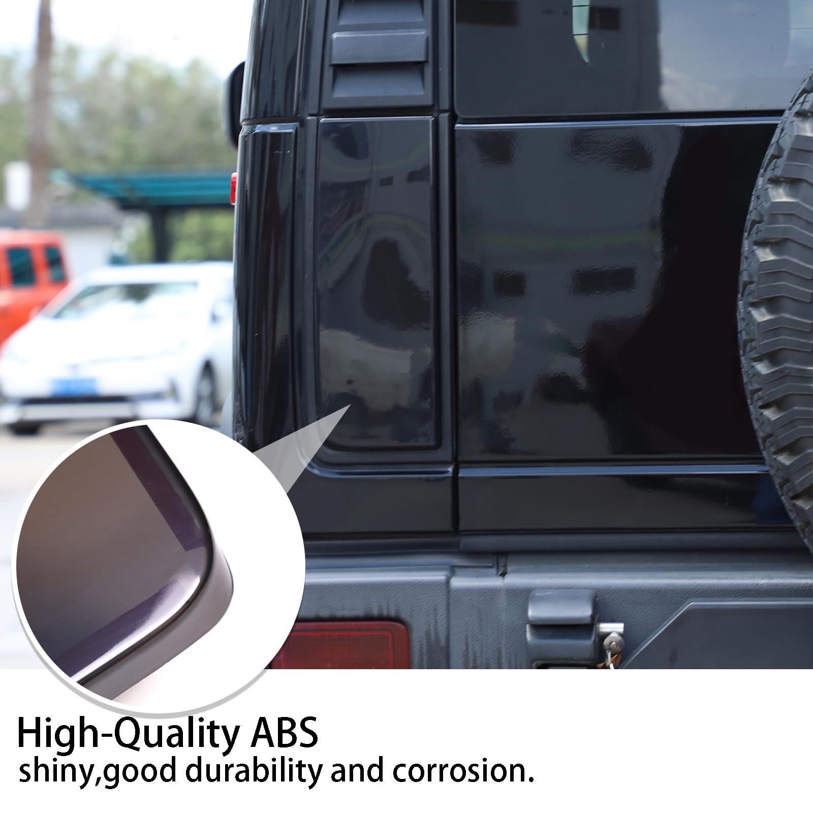 Piugilh Rear Tail Light Lamp Cover Guard Trim Compatible With Hummer H2 2003-2009, Smoked Black Exterior Accessories Light Bezel Decor
