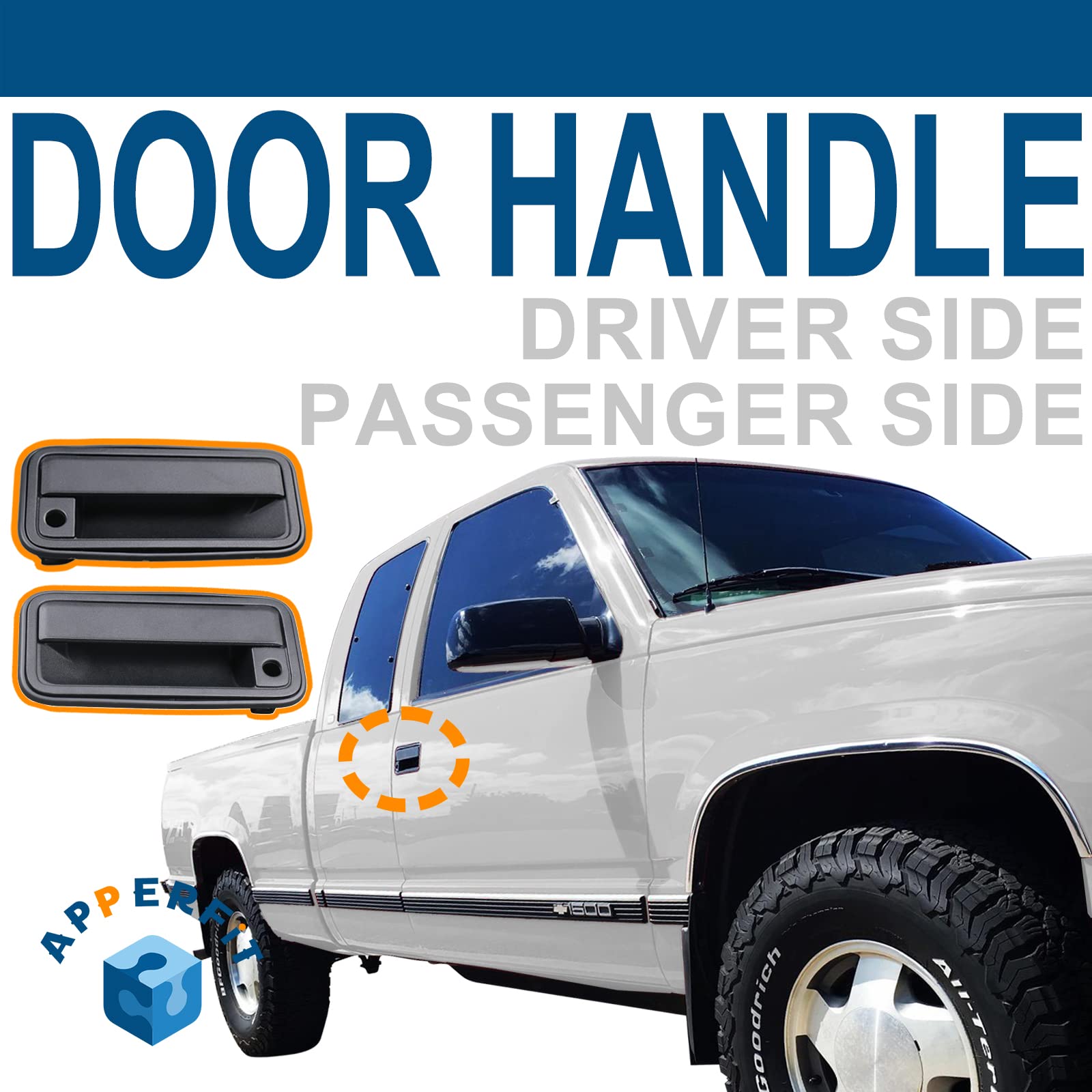 Apperfit All Metal Exterior Door Handle Front Compatible With 1995-2000 Chevrolet Chevy Tahoe Suburban C1500 C2500 C3500 K1500 K2500 K3500 Gmc Yukon Replaces 15742229 15742230