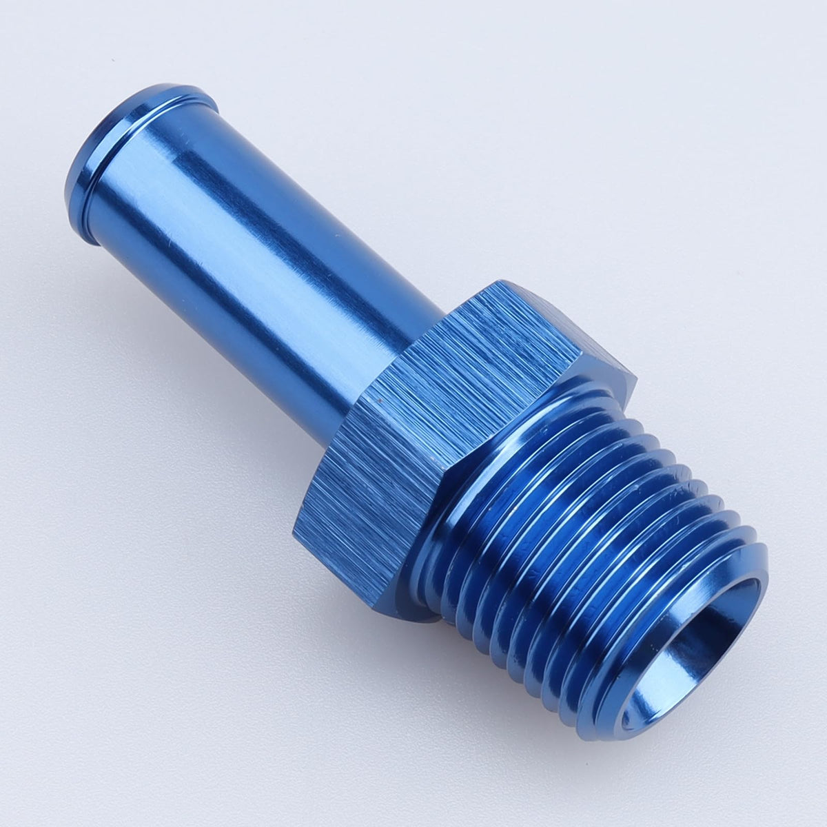 AC PERFORMANCE 3/4'' NPT Male to 3/4'' Hose Barb Fitting Adapter Straight Aluminum Blue Fit for 12AN Push on Hose